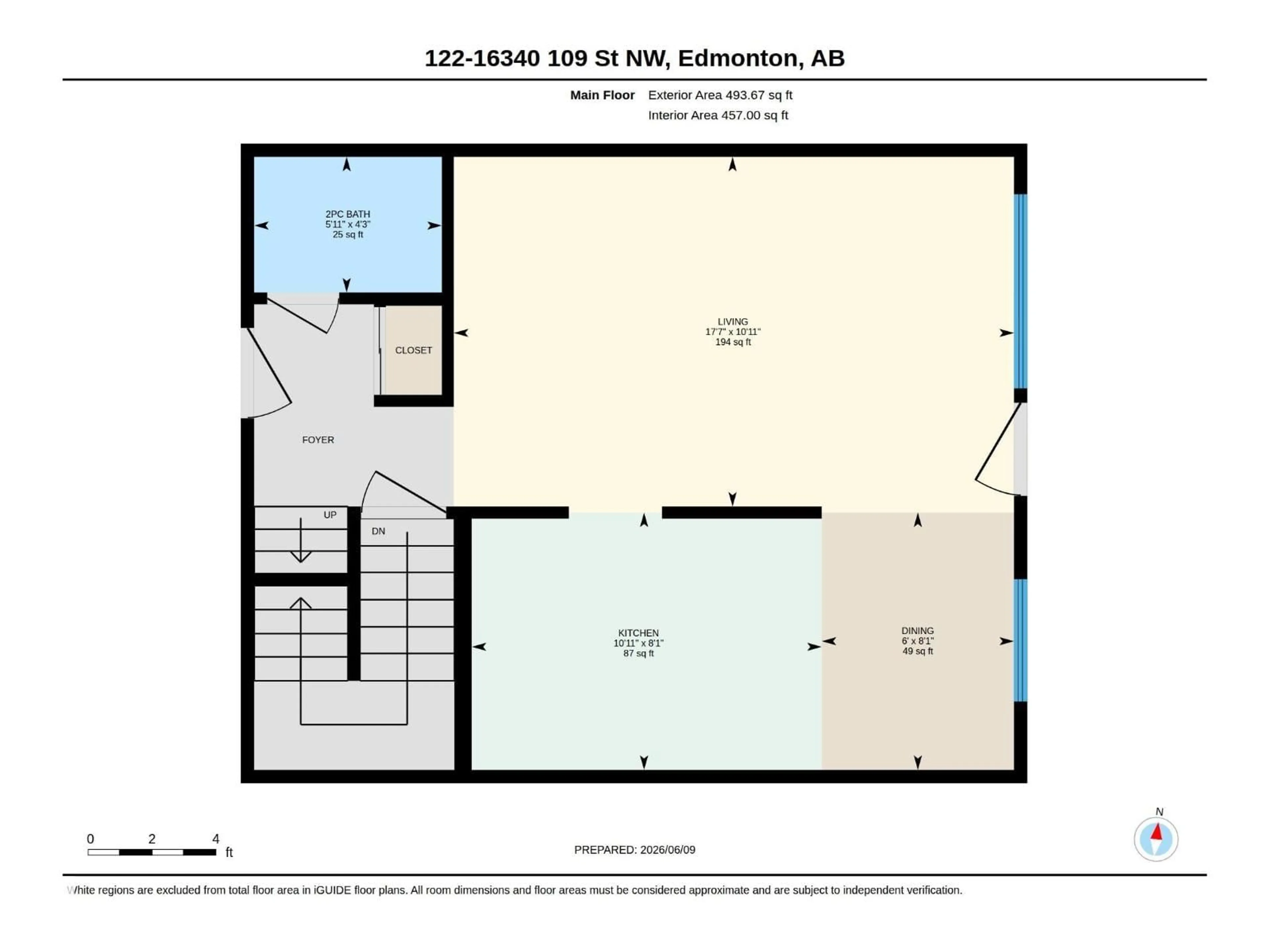 Floor plan for 122 16340 109 ST NW, Edmonton Alberta T5X2T4