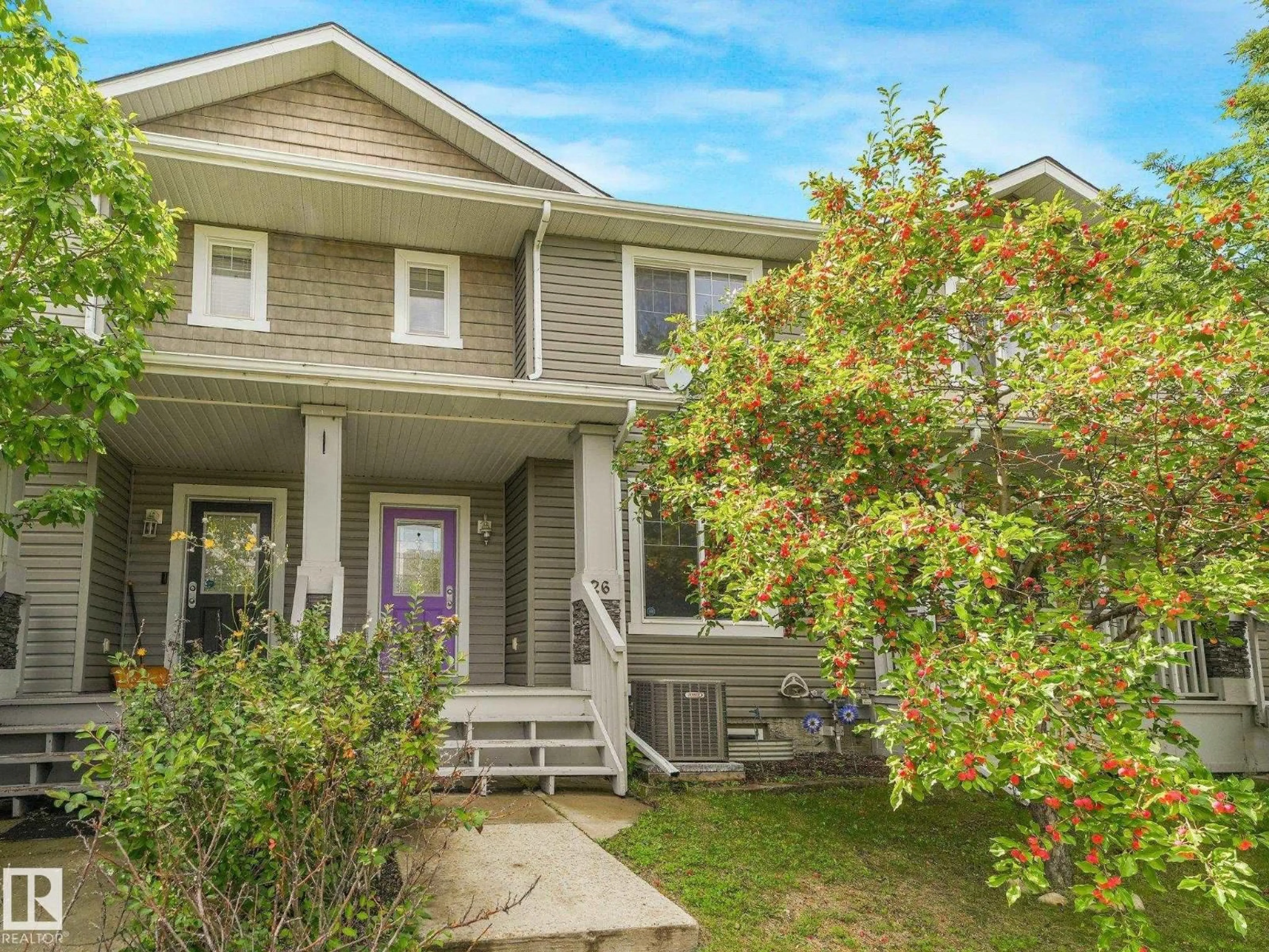 Home with vinyl exterior material, street for 26 ALLARD WY, Fort Saskatchewan Alberta T8L0C3