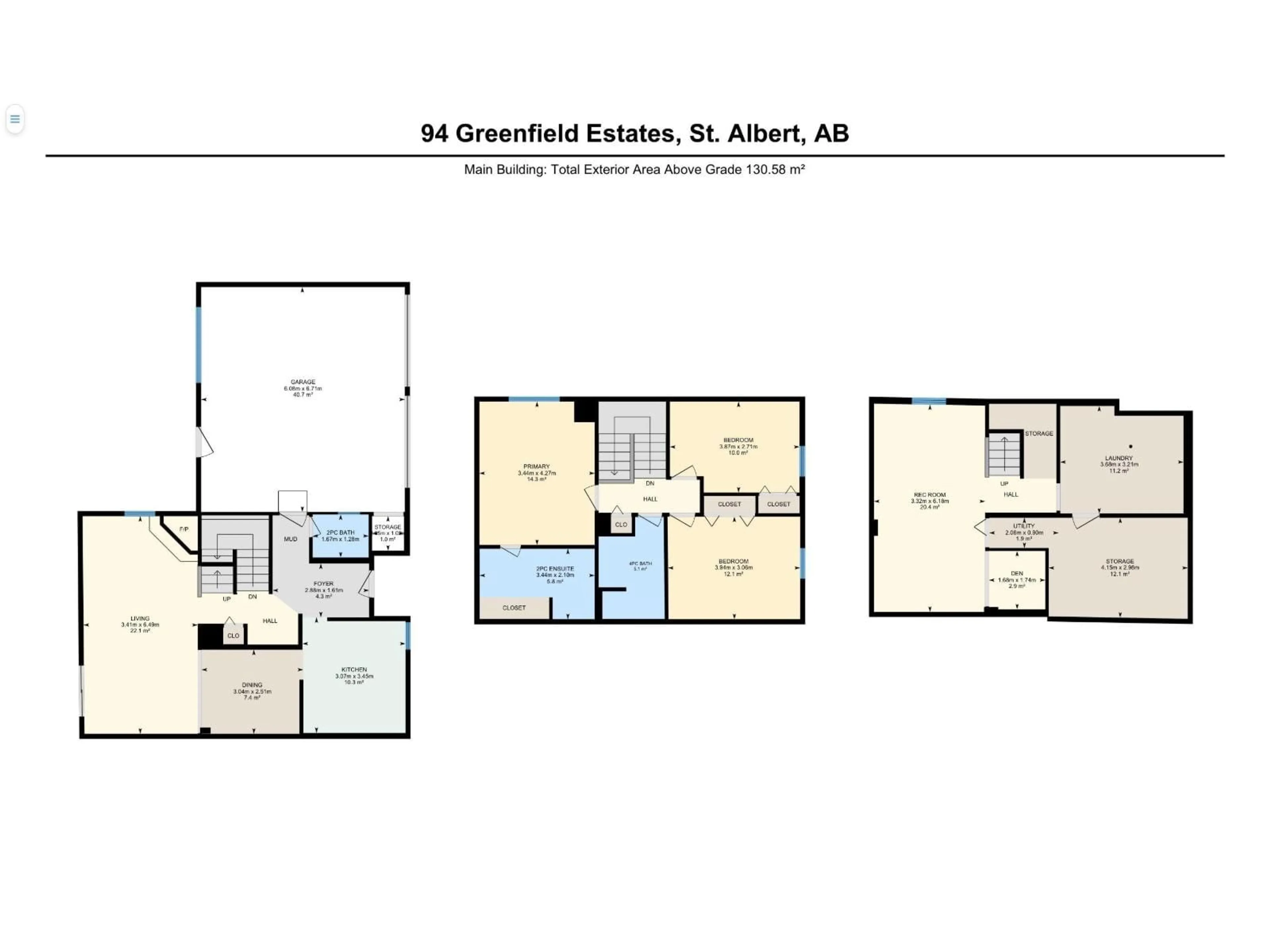 Floor plan for 94 GREENFIELD ES, St. Albert Alberta T8N2G2