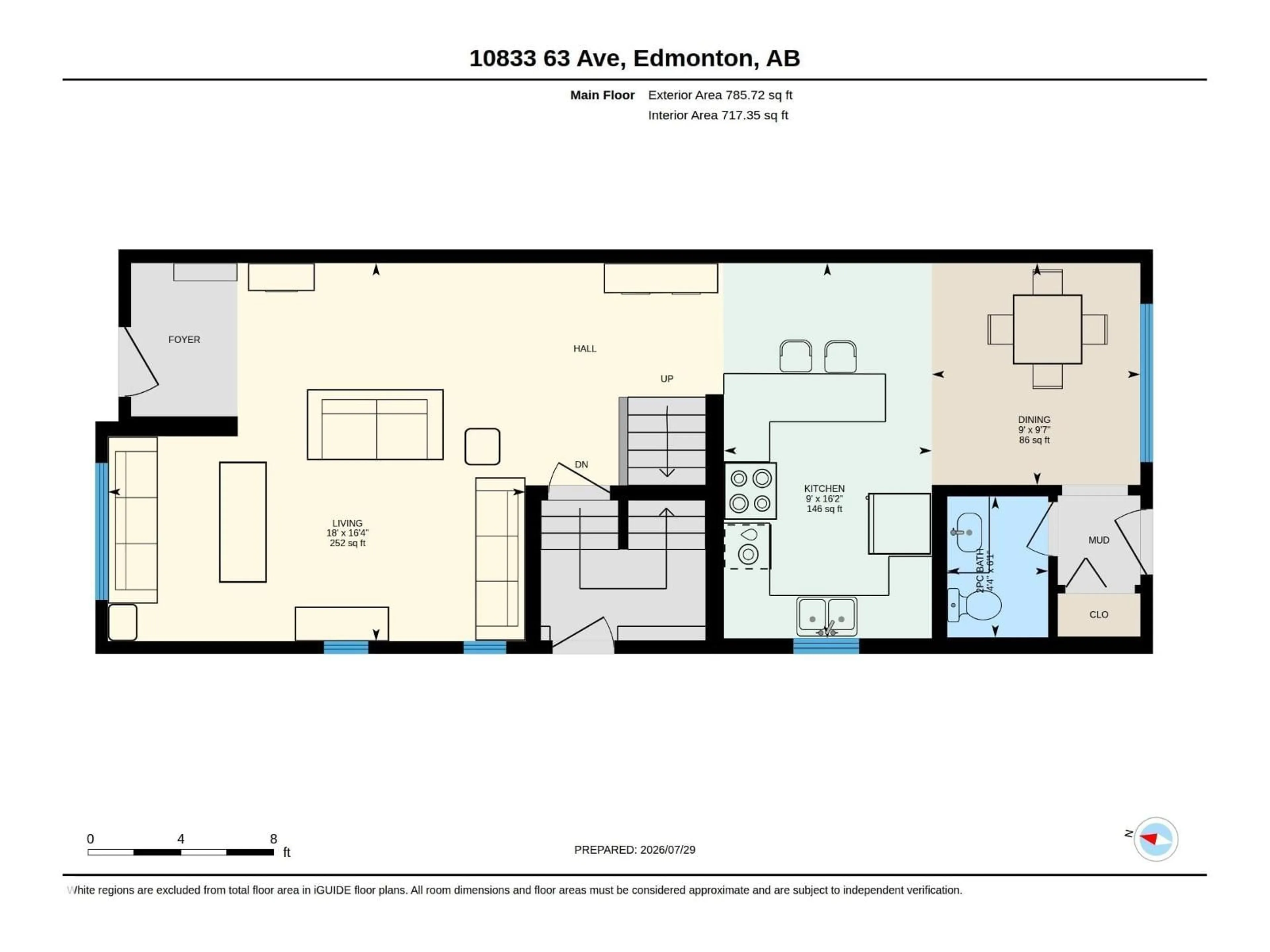 Floor plan for 10833 63 AV, Edmonton Alberta T6H1P9