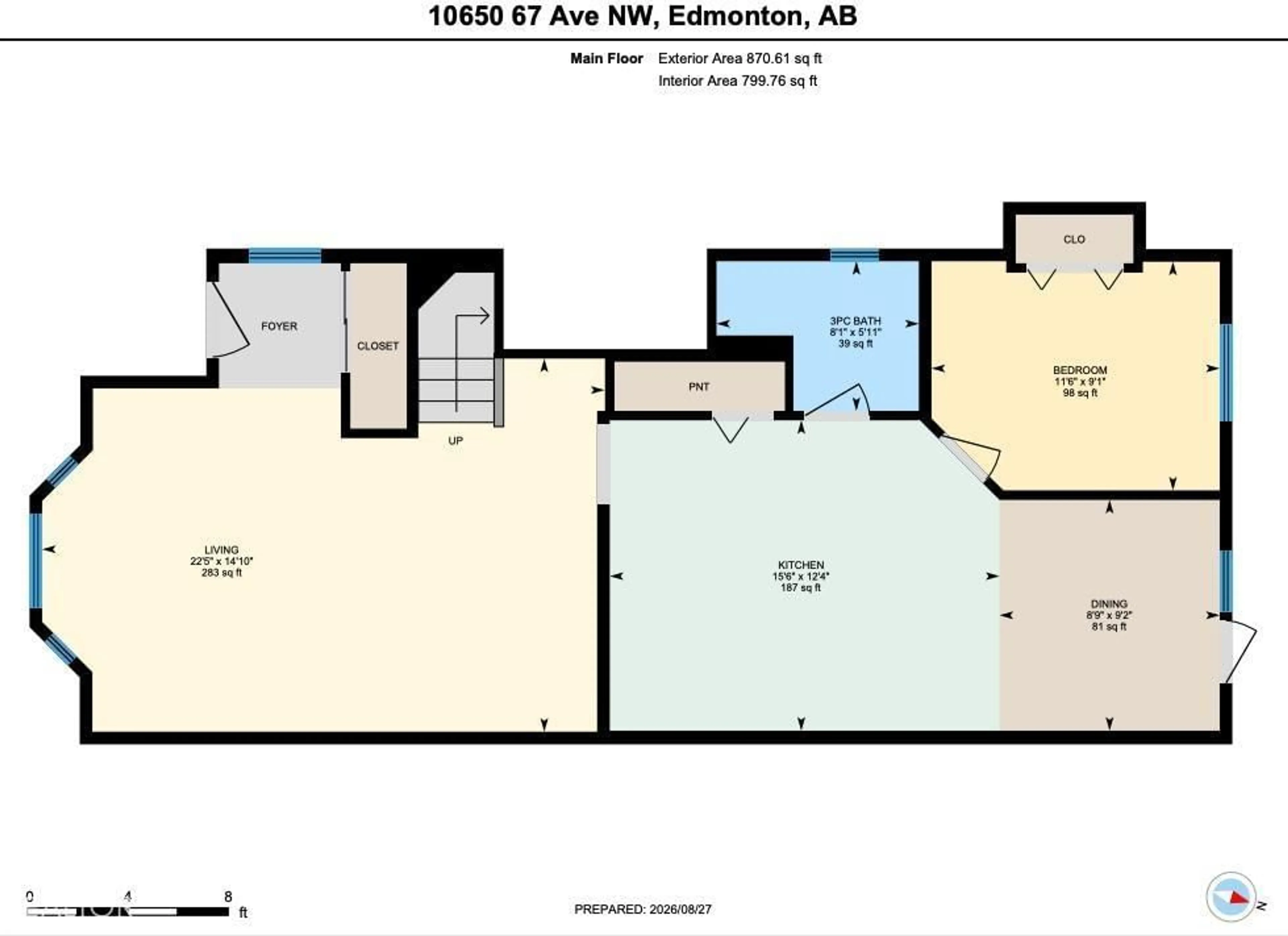 Floor plan for 10650 67 AV, Edmonton Alberta T6H1Z8