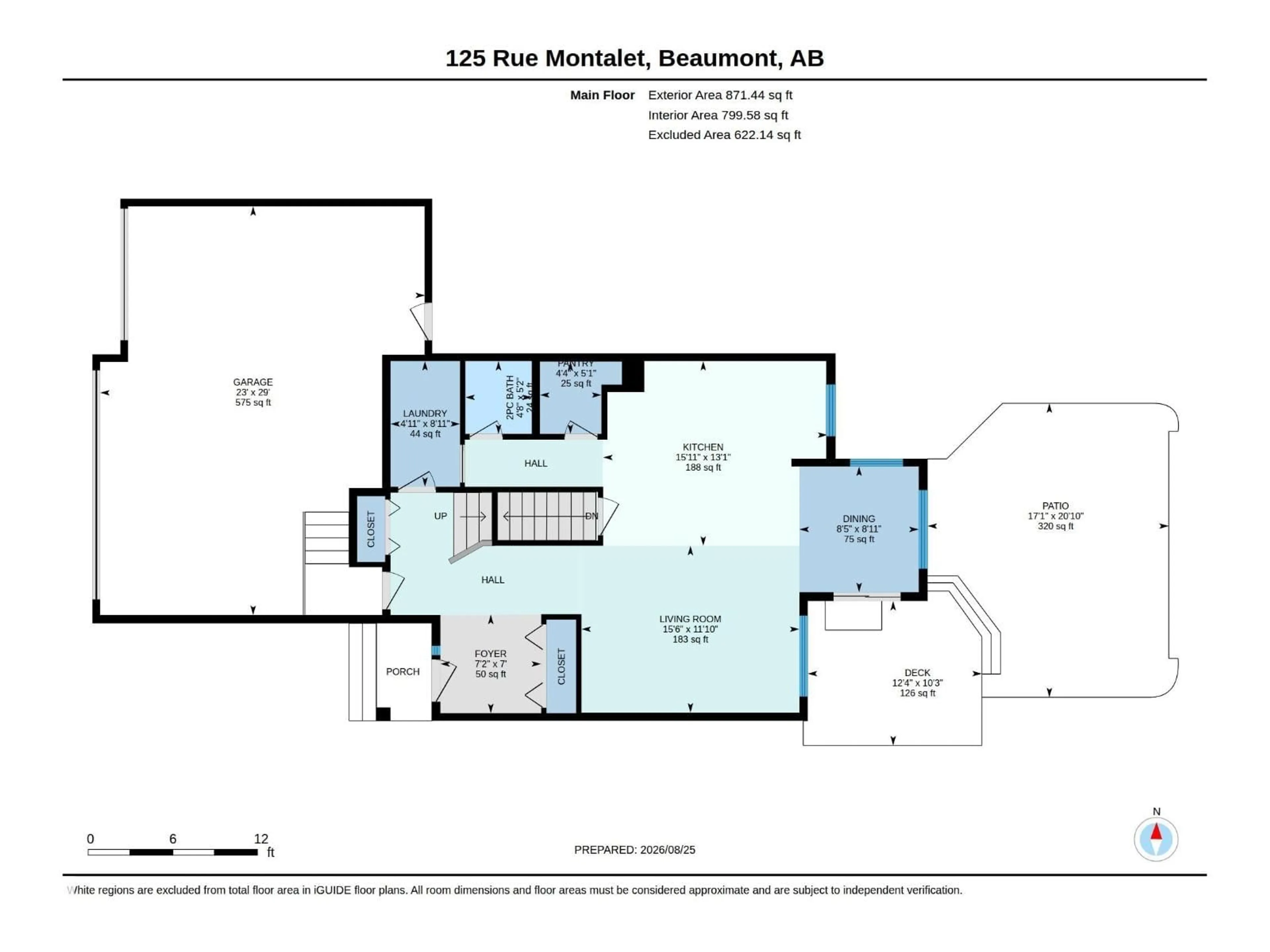 Floor plan for 125 RUE MONTALET, Beaumont Alberta T4X0W3