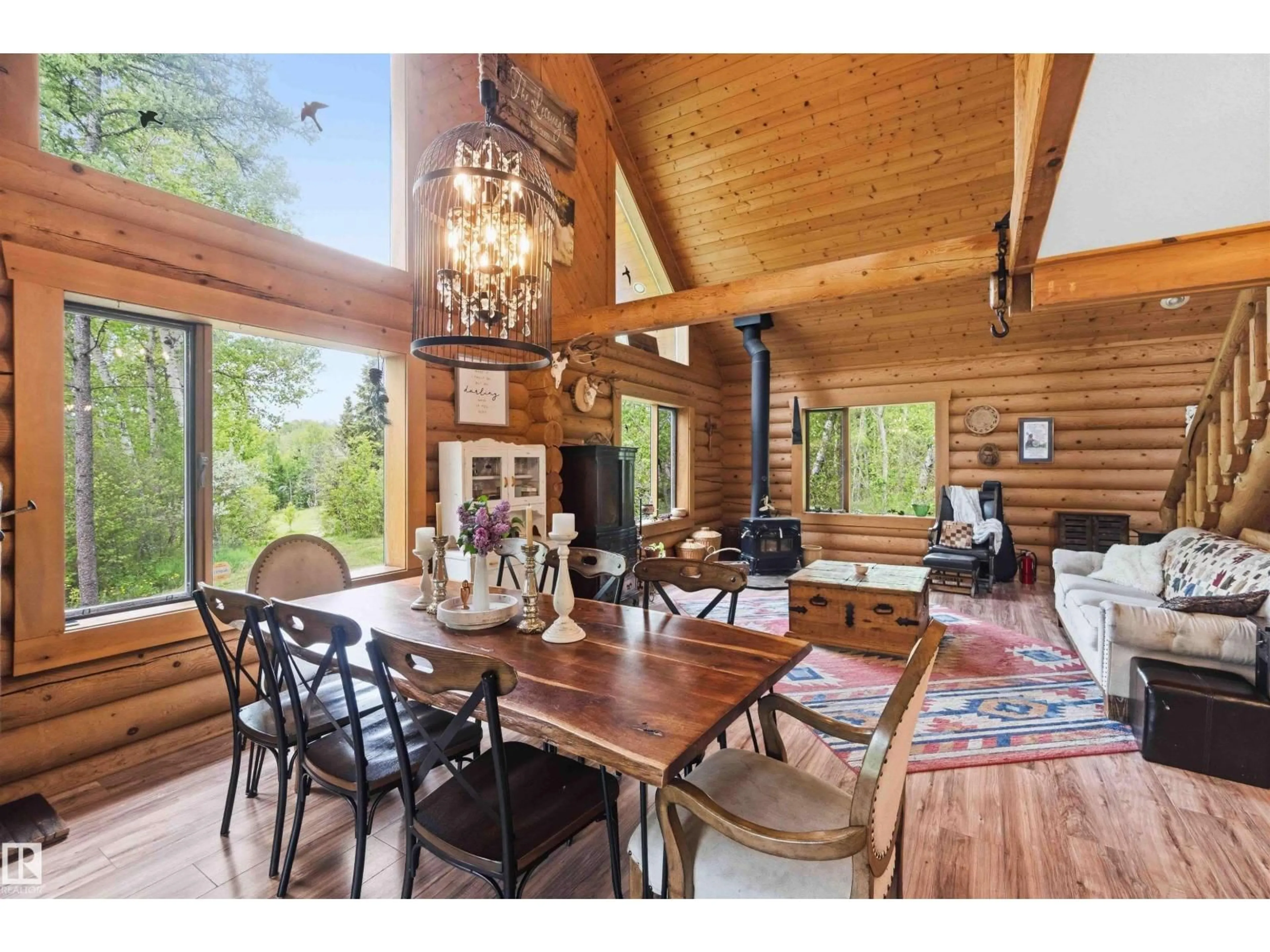 Dining room, wood/laminate floor for #17 A - 15031 TWP ROAD 462, Rural Wetaskiwin County Alberta T0C2V0
