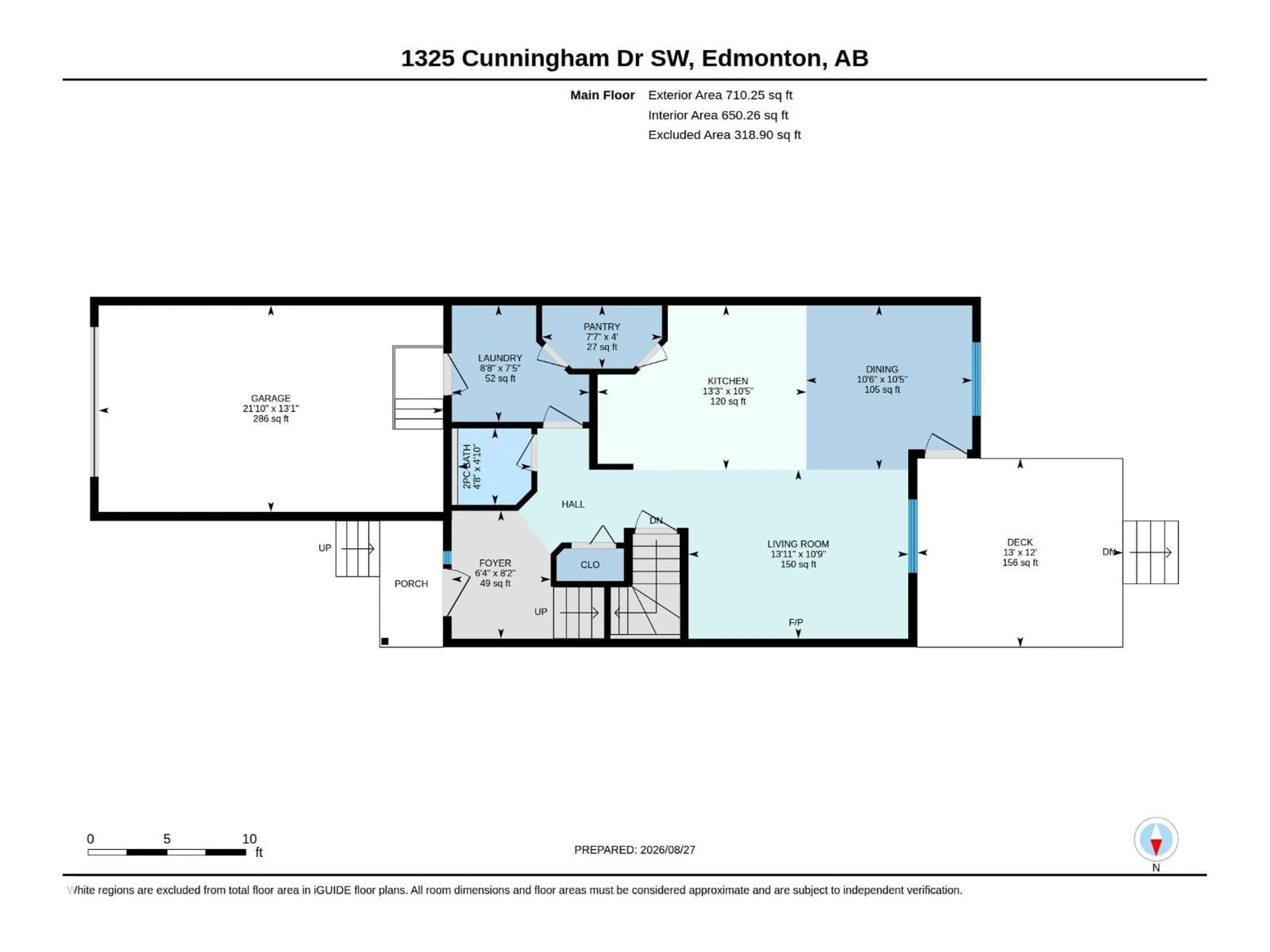 Floor plan for 1325 CUNNINGHAM DR, Edmonton Alberta T6W0R8
