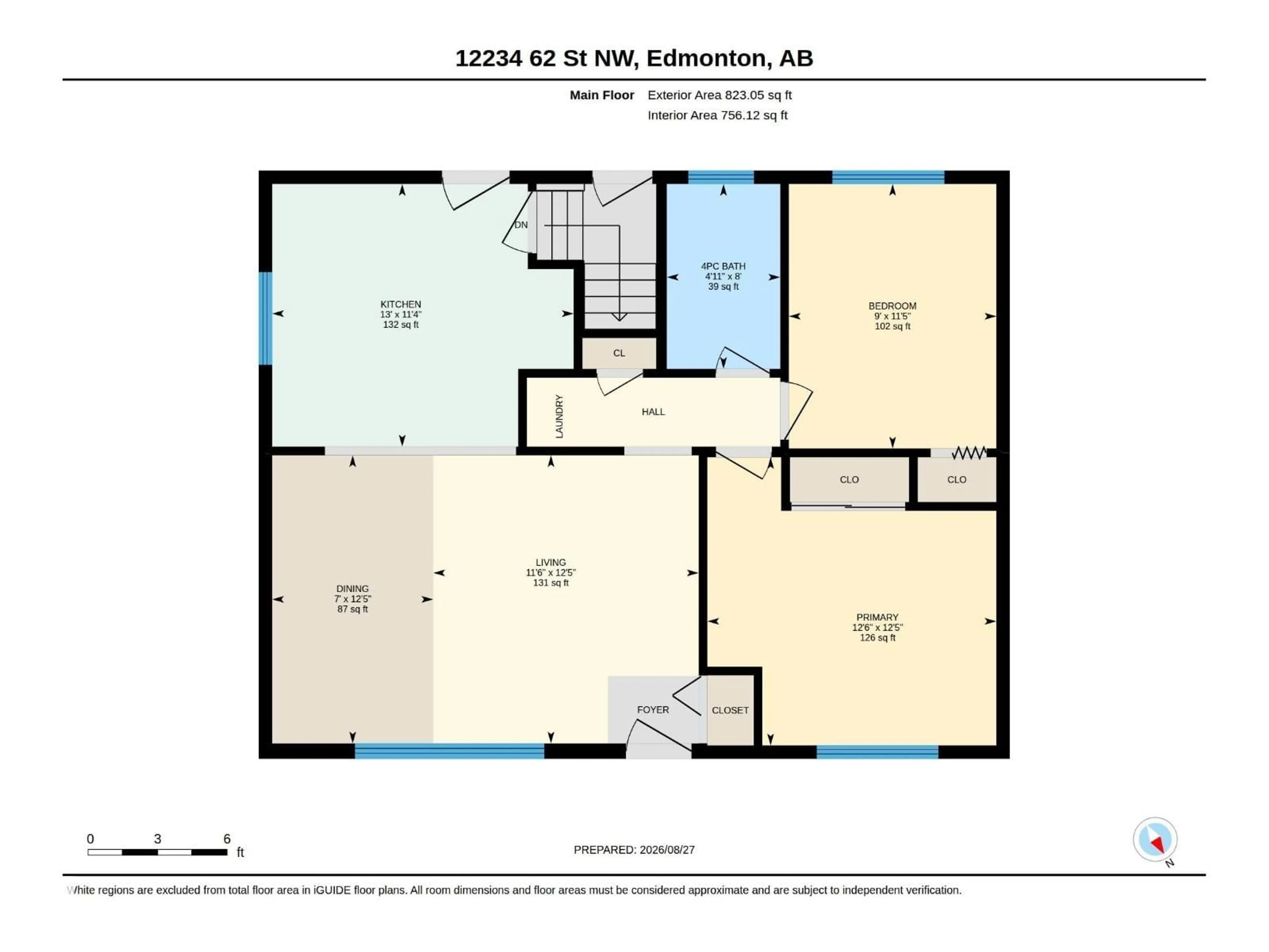 Floor plan for NW - 13324 62 ST, Edmonton Alberta T5A0V6