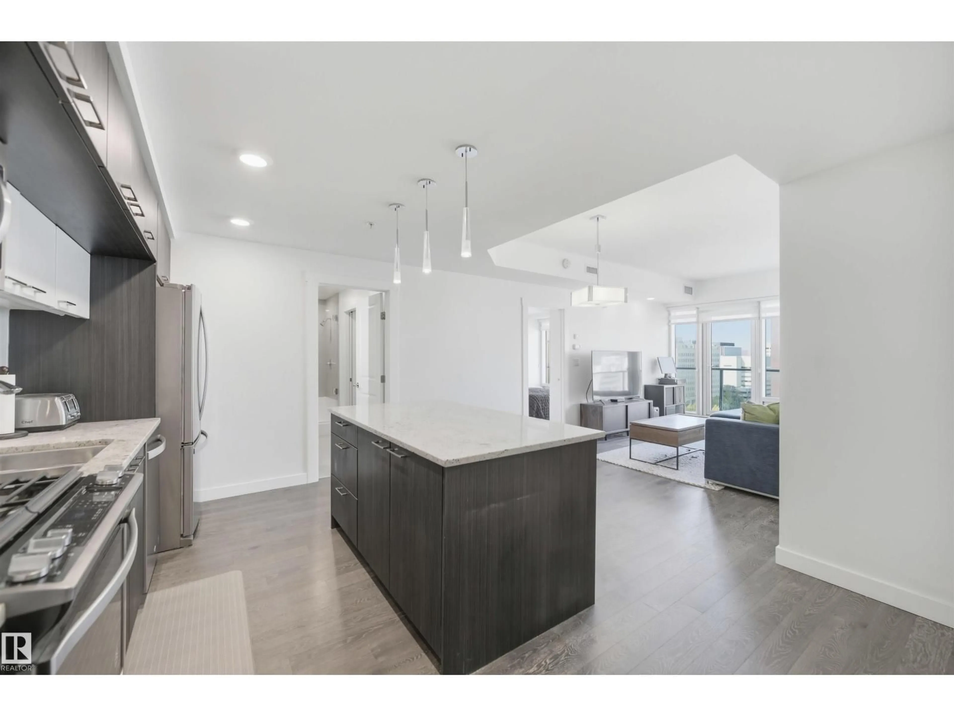 Open concept kitchen, ceramic/tile floor for 2002 - 9720 106 ST, Edmonton Alberta T5K0K8