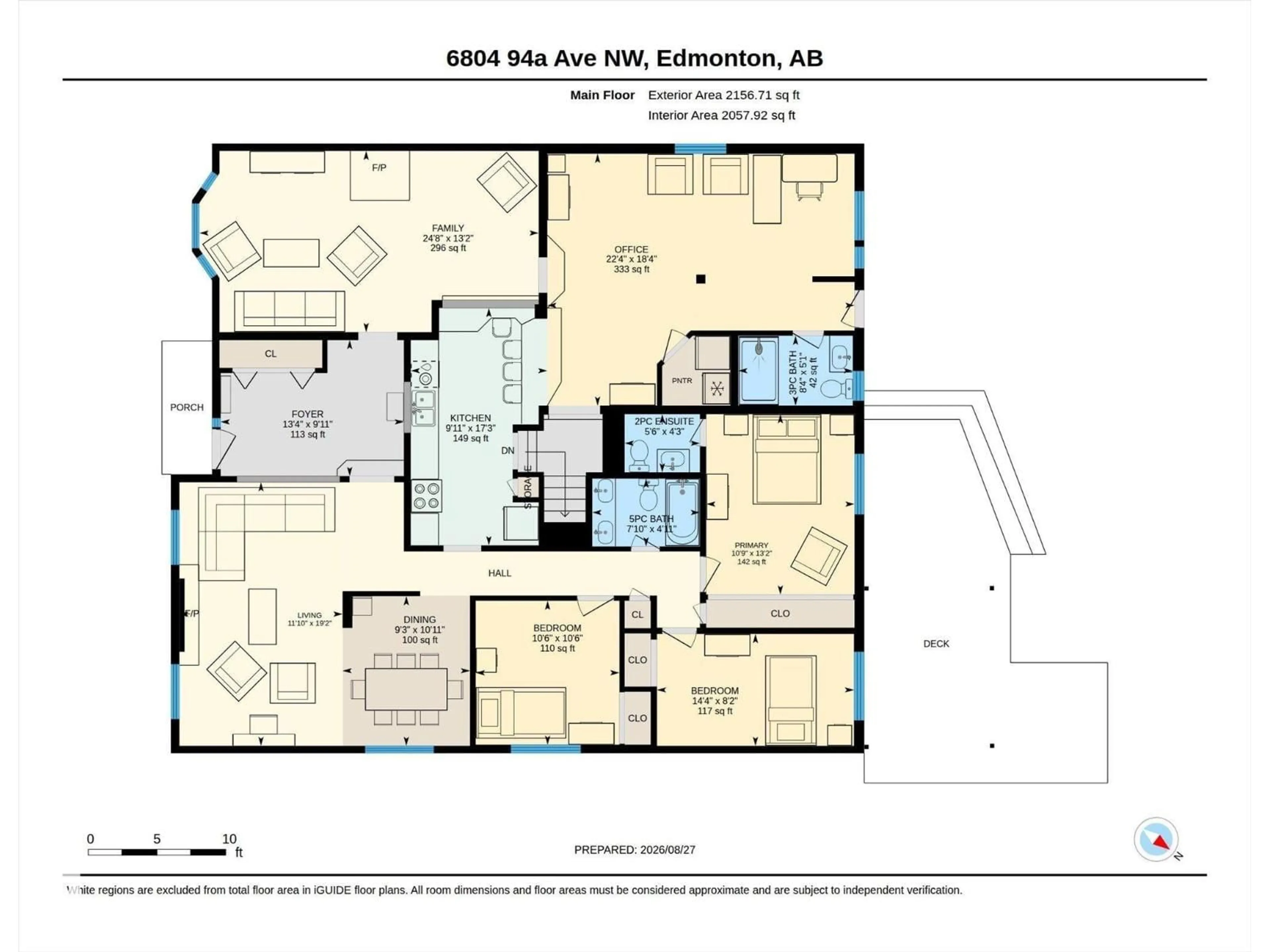 Floor plan for 6804 94A AV, Edmonton Alberta T6B0Y8