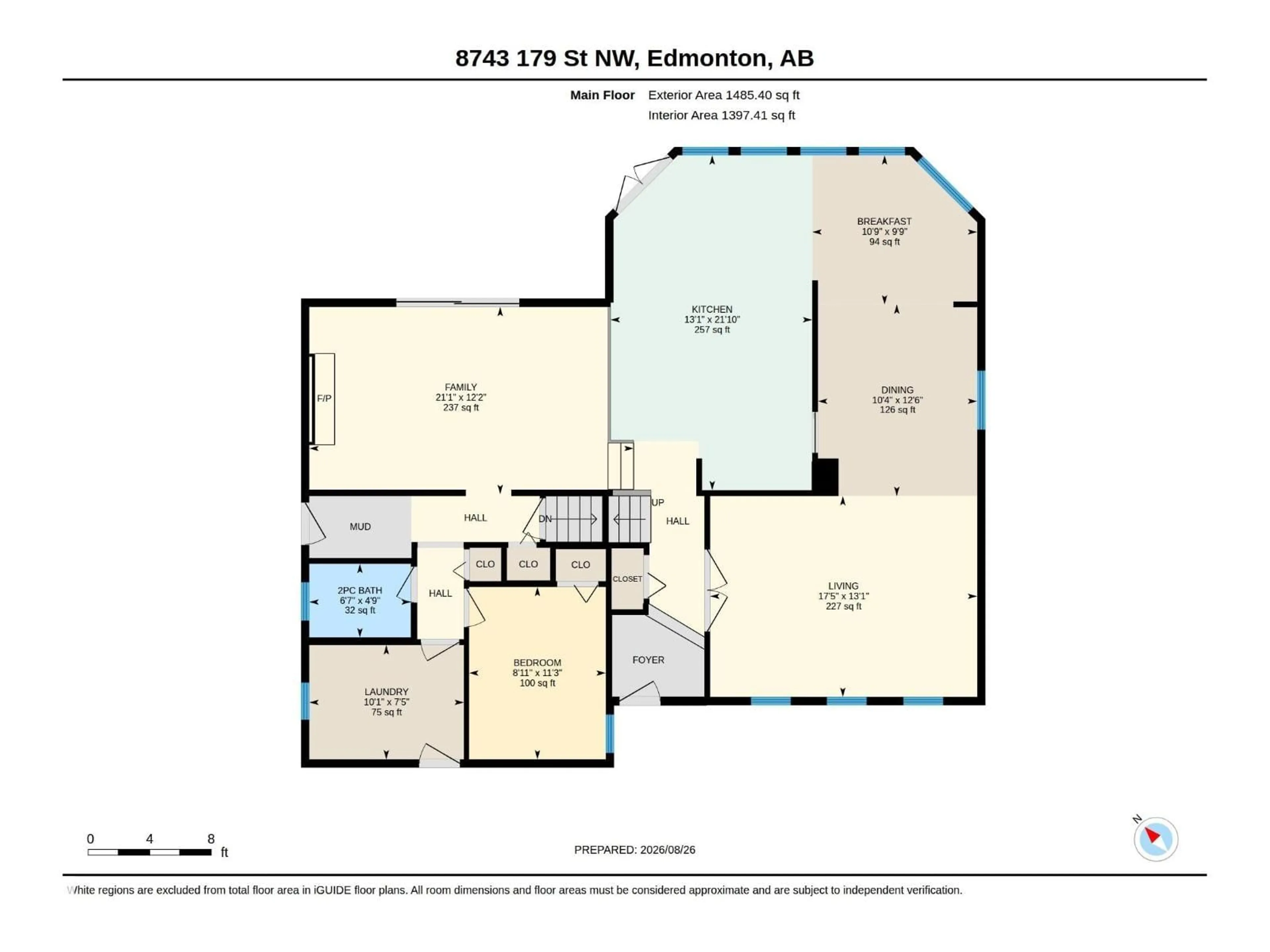 Floor plan for 8743 179 ST, Edmonton Alberta T5T0X4