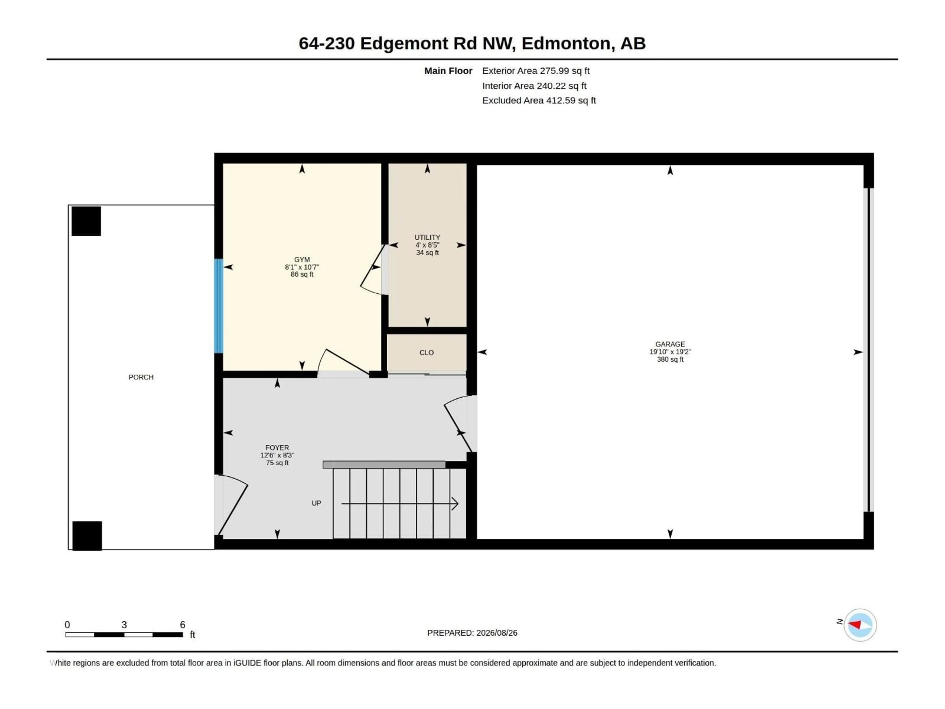 Floor plan for 230 - 64 EDGEMONT RD NW, Edmonton Alberta T6M0Y8