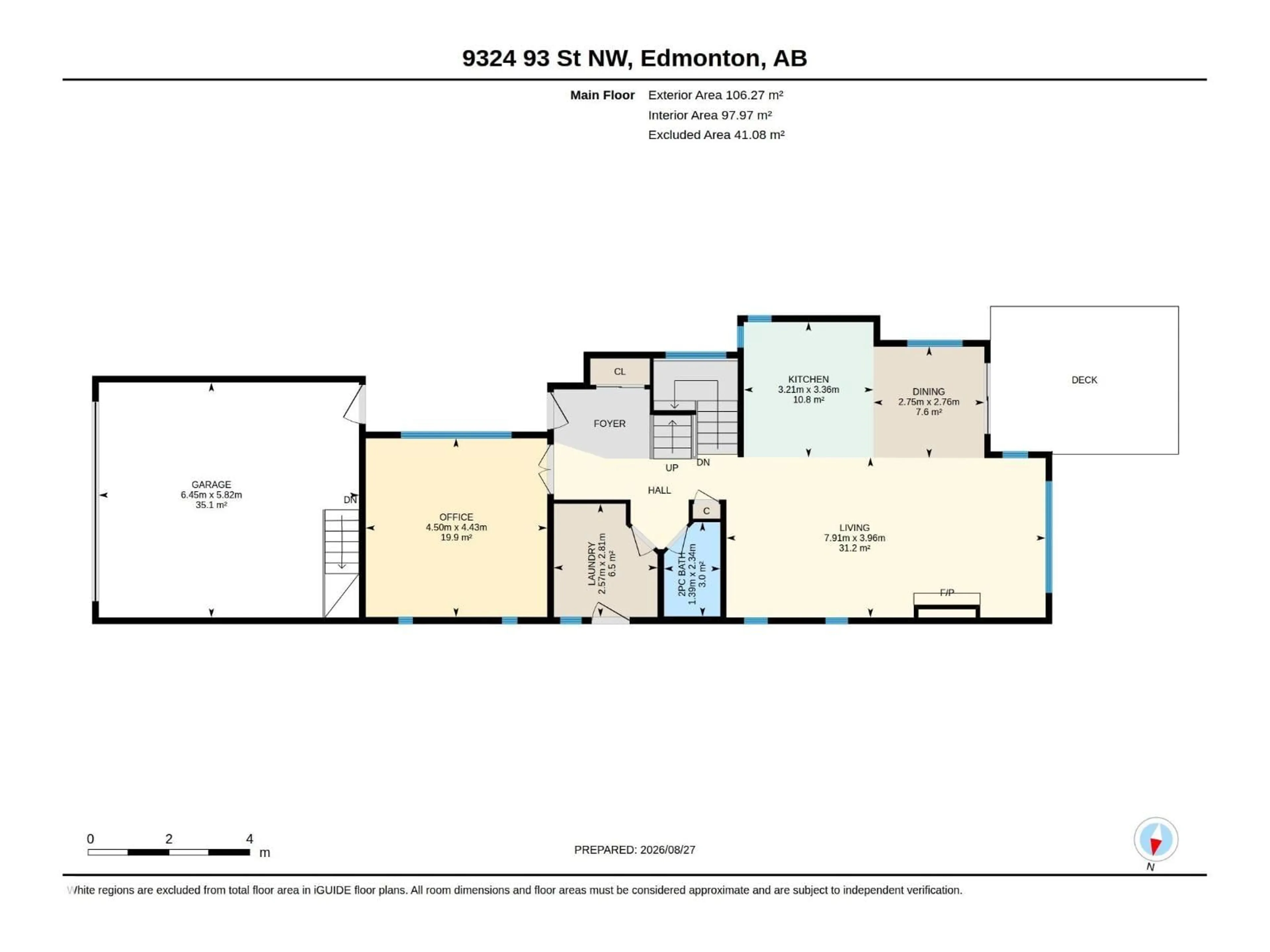 Floor plan for NW - 9324 93 ST, Edmonton Alberta T6C3T8
