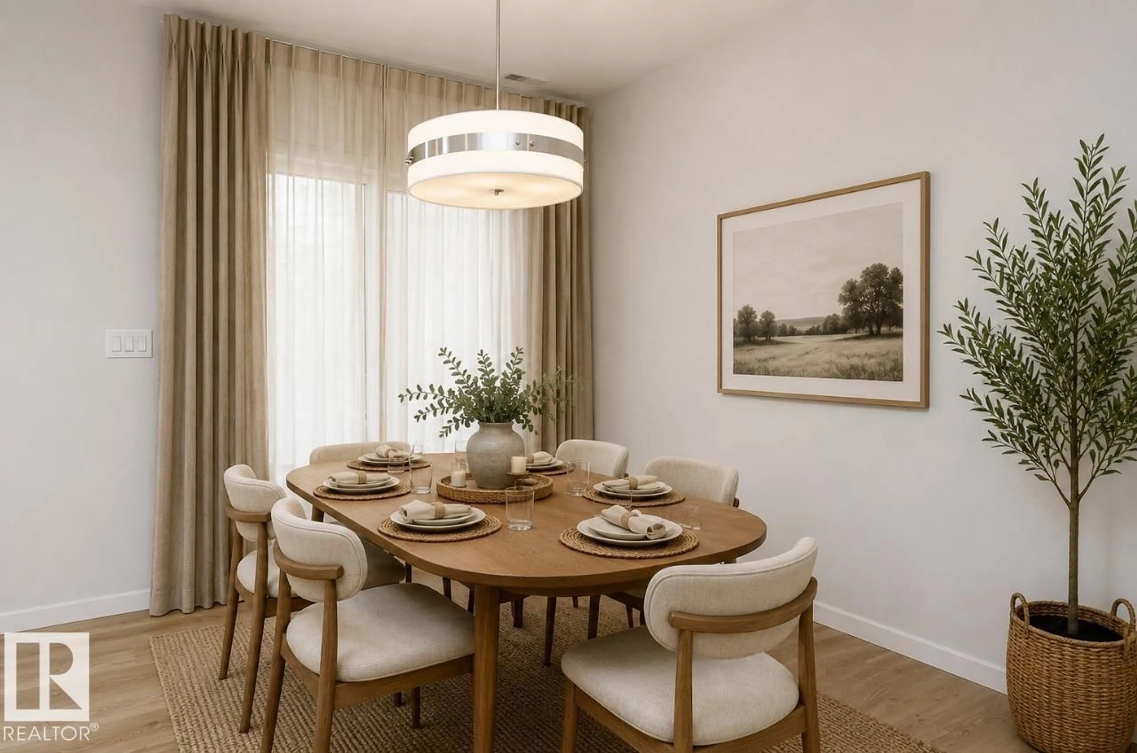 Dining room, wood/laminate floor for 82 LEMON CL, Spruce Grove Alberta T7X4V3