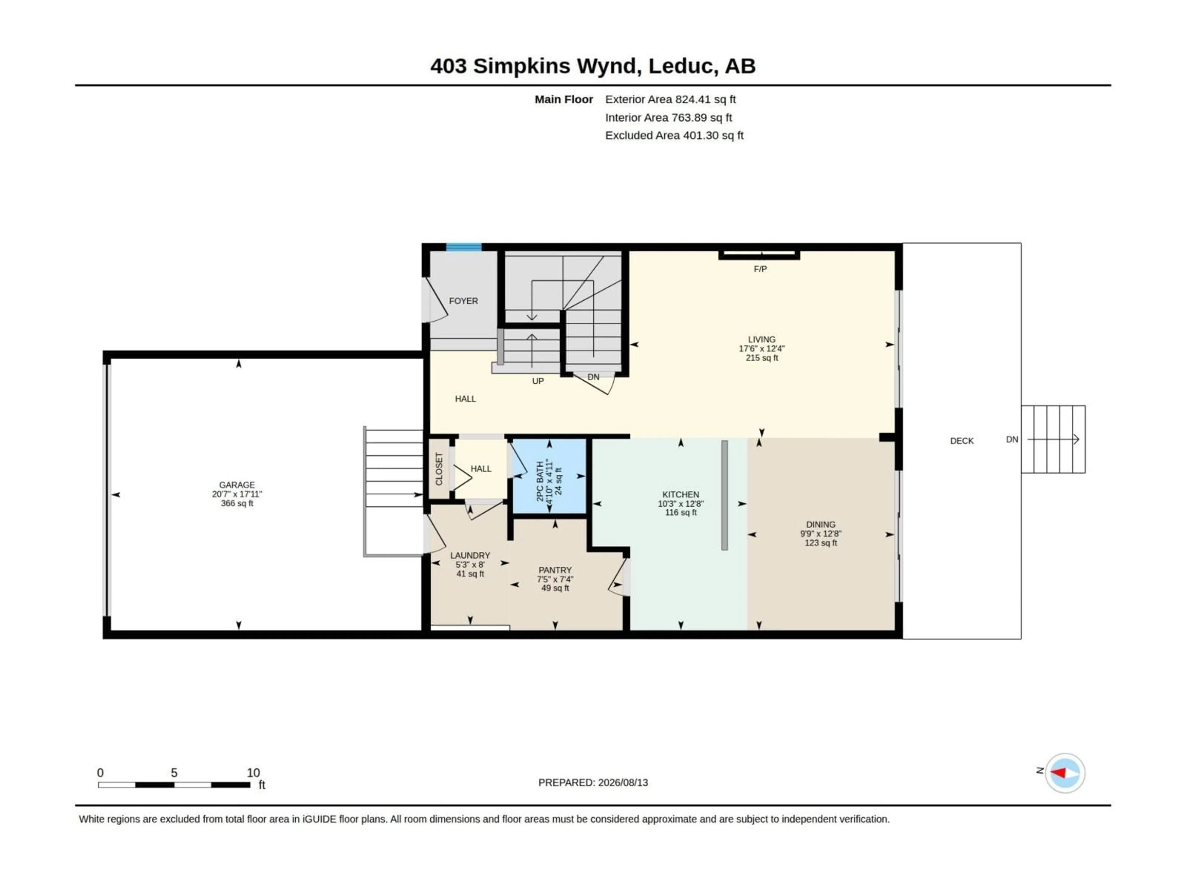 Floor plan for 403 SIMPKINS WD, Leduc Alberta T9E0Y3