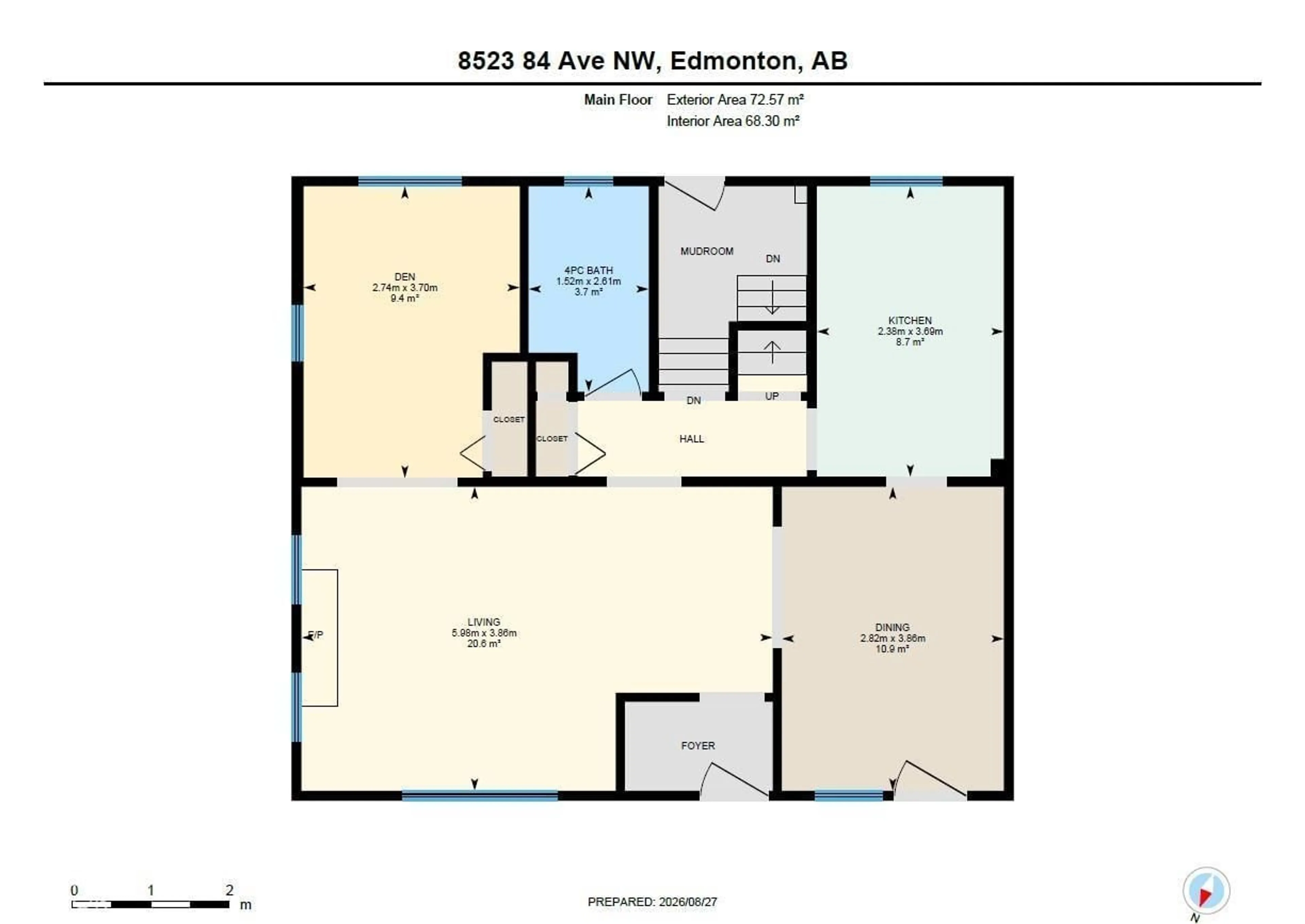 Floor plan for 8523 84 AV, Edmonton Alberta T6C1C8