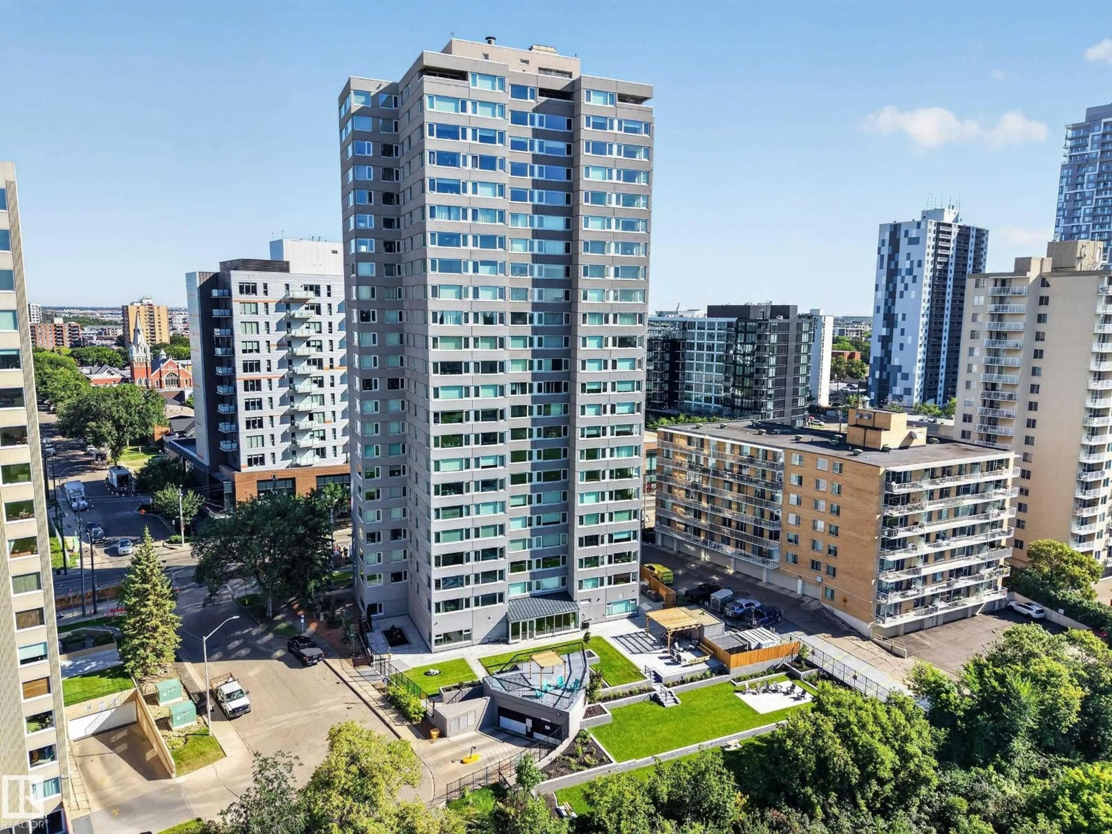 A pic from outside/outdoor area/front of a property/back of a property/a pic from drone, city buildings view from balcony for 10011 - 803 123 ST, Edmonton Alberta T5N1M9