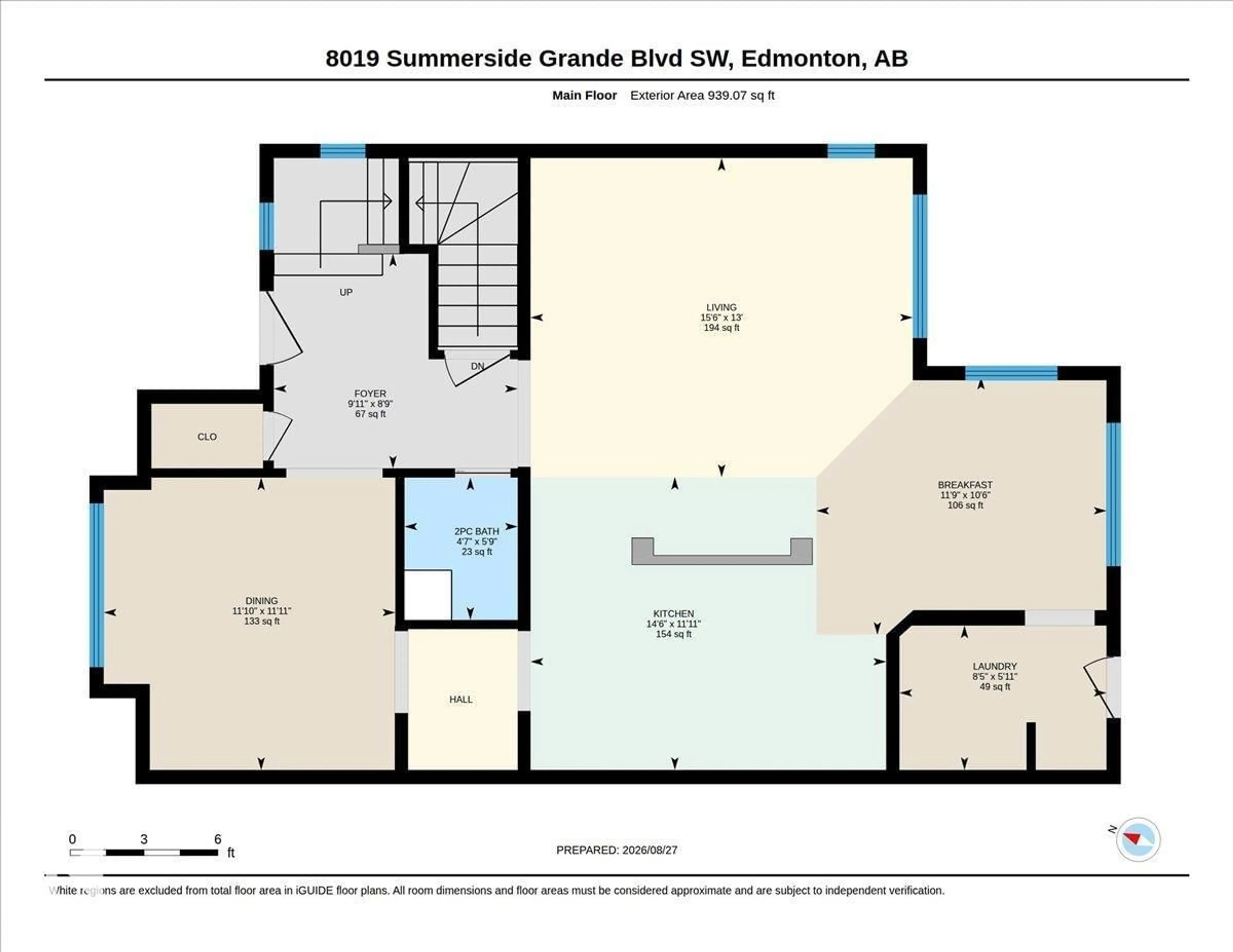 Floor plan for 8019 SUMMERSIDE GRANDE BV, Edmonton Alberta T6X0J2