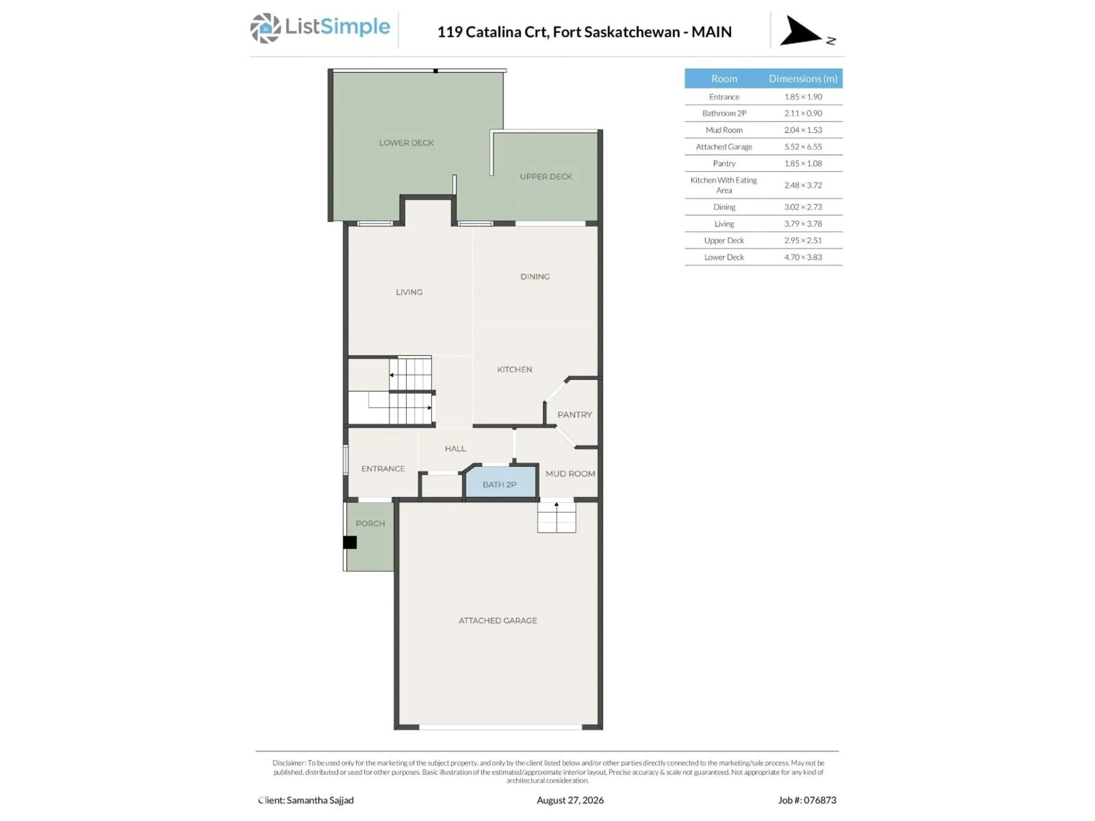 Floor plan for 119 CATALINA CO, Fort Saskatchewan Alberta T8L0K6