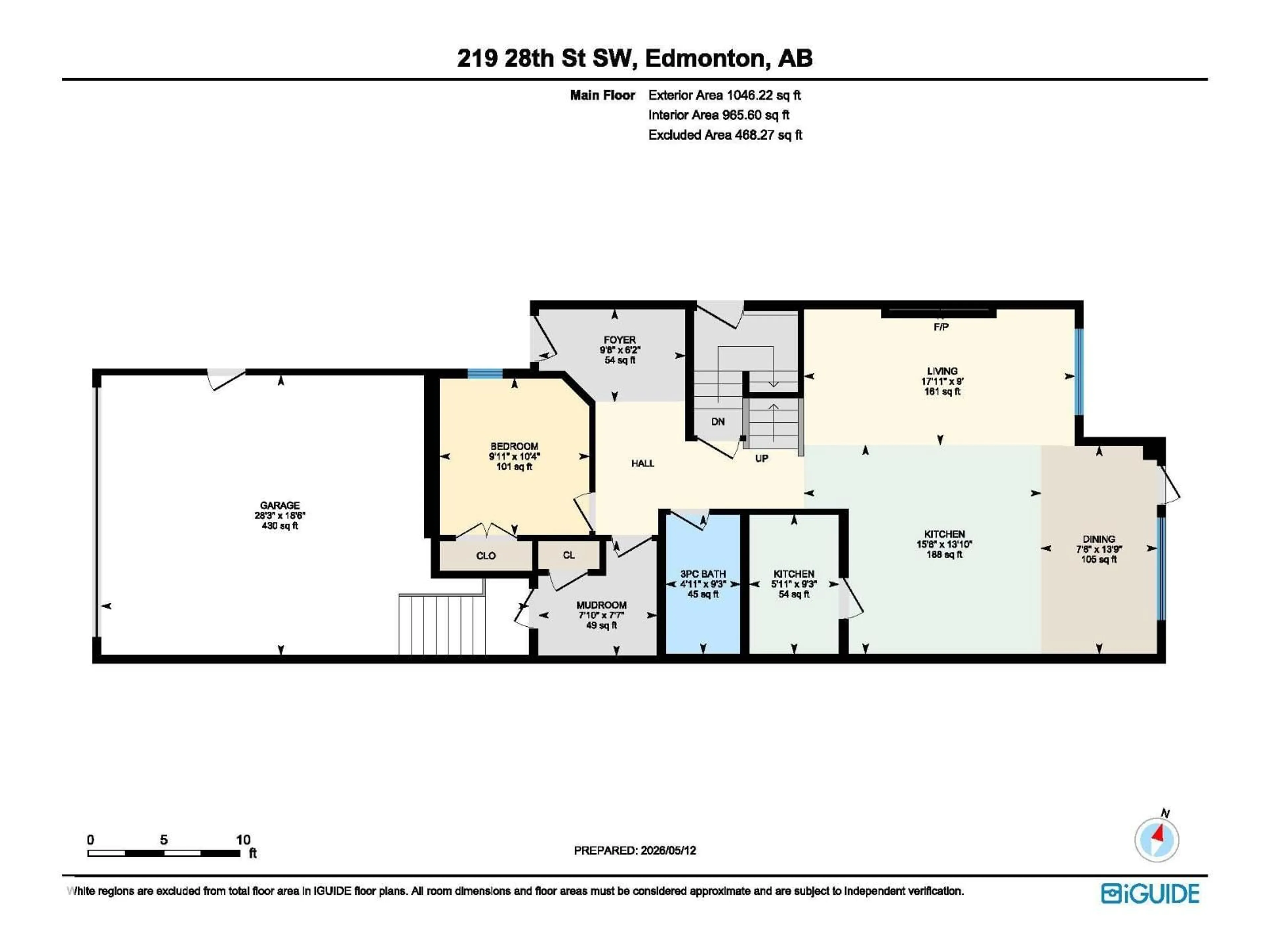 Floor plan for 219 28 ST, Edmonton Alberta T6X3E4