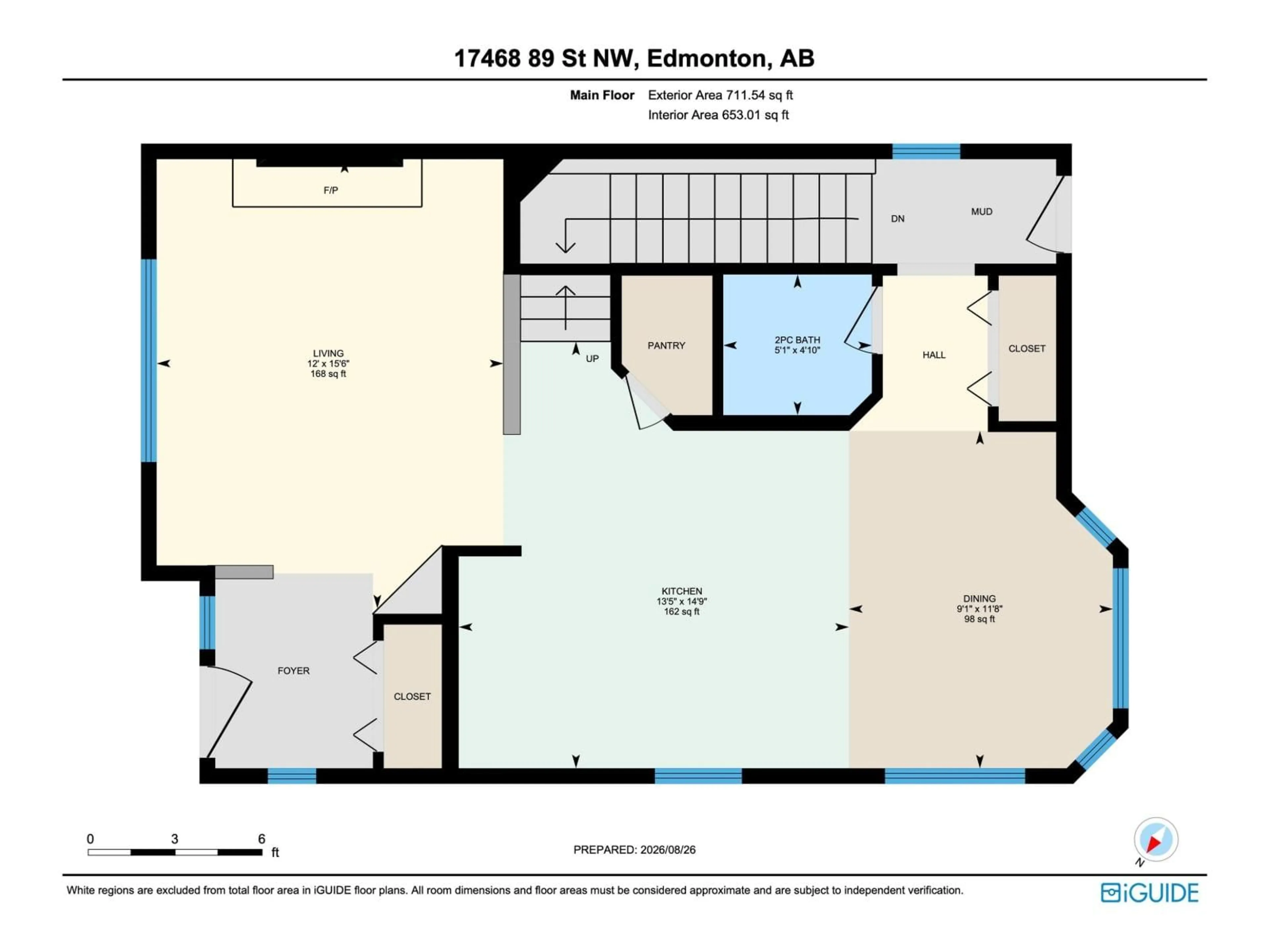 Floor plan for 17468 89 ST, Edmonton Alberta T5Z3X9