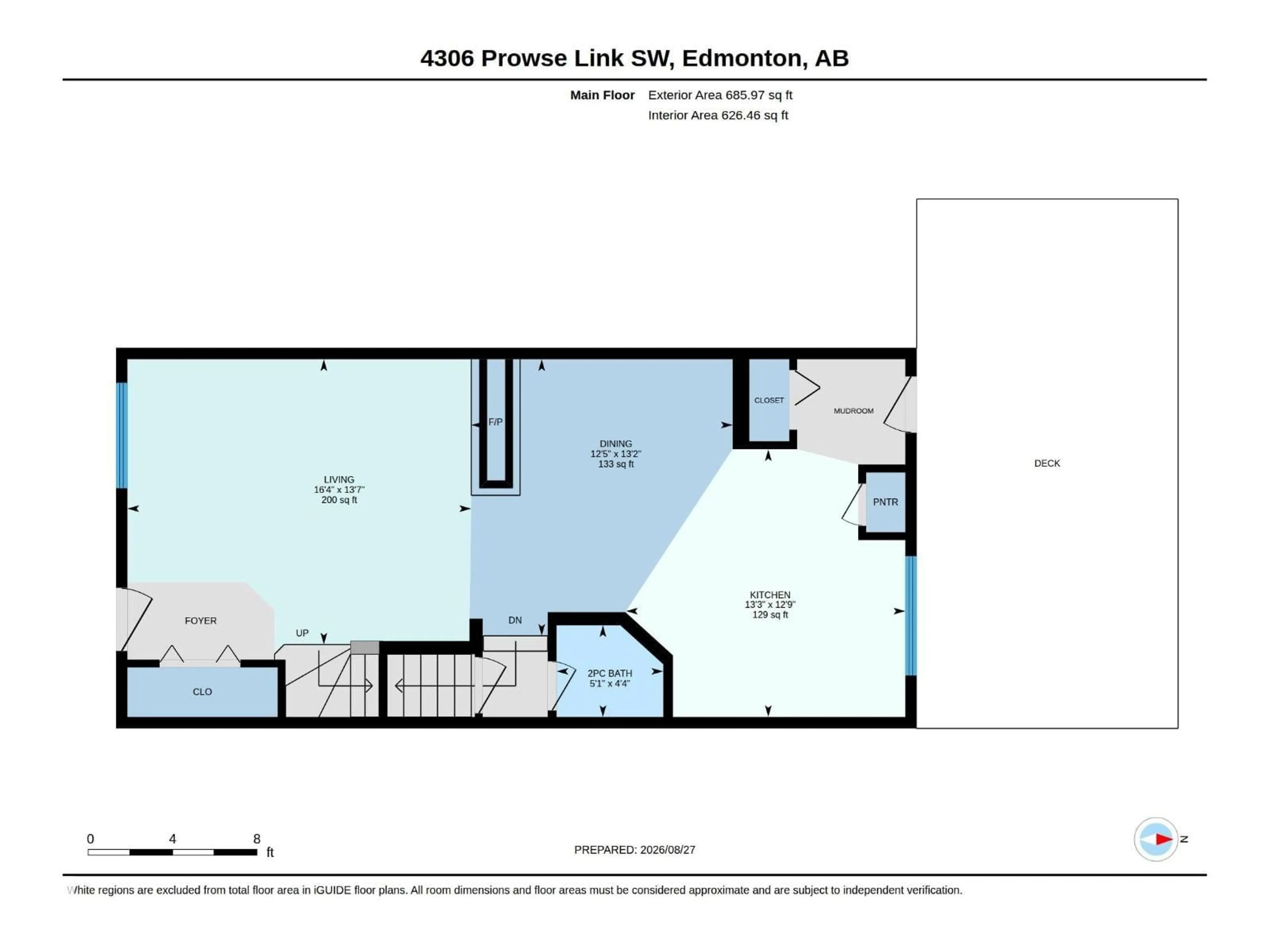 Floor plan for LI SW - 4306 PROWSE LINK, Edmonton Alberta T6W3A7