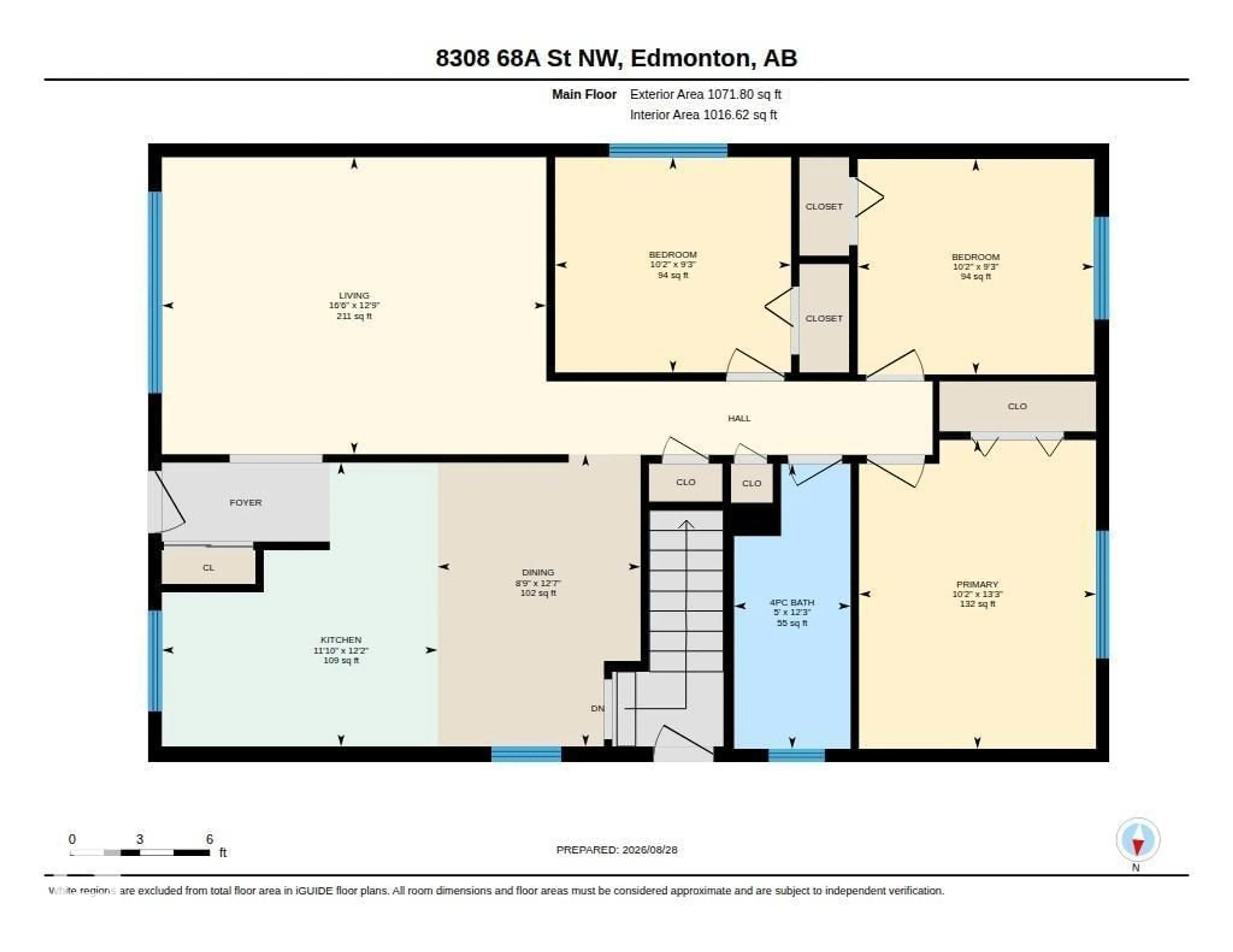 Floor plan for NW - 8308 68A ST, Edmonton Alberta T6B1T3