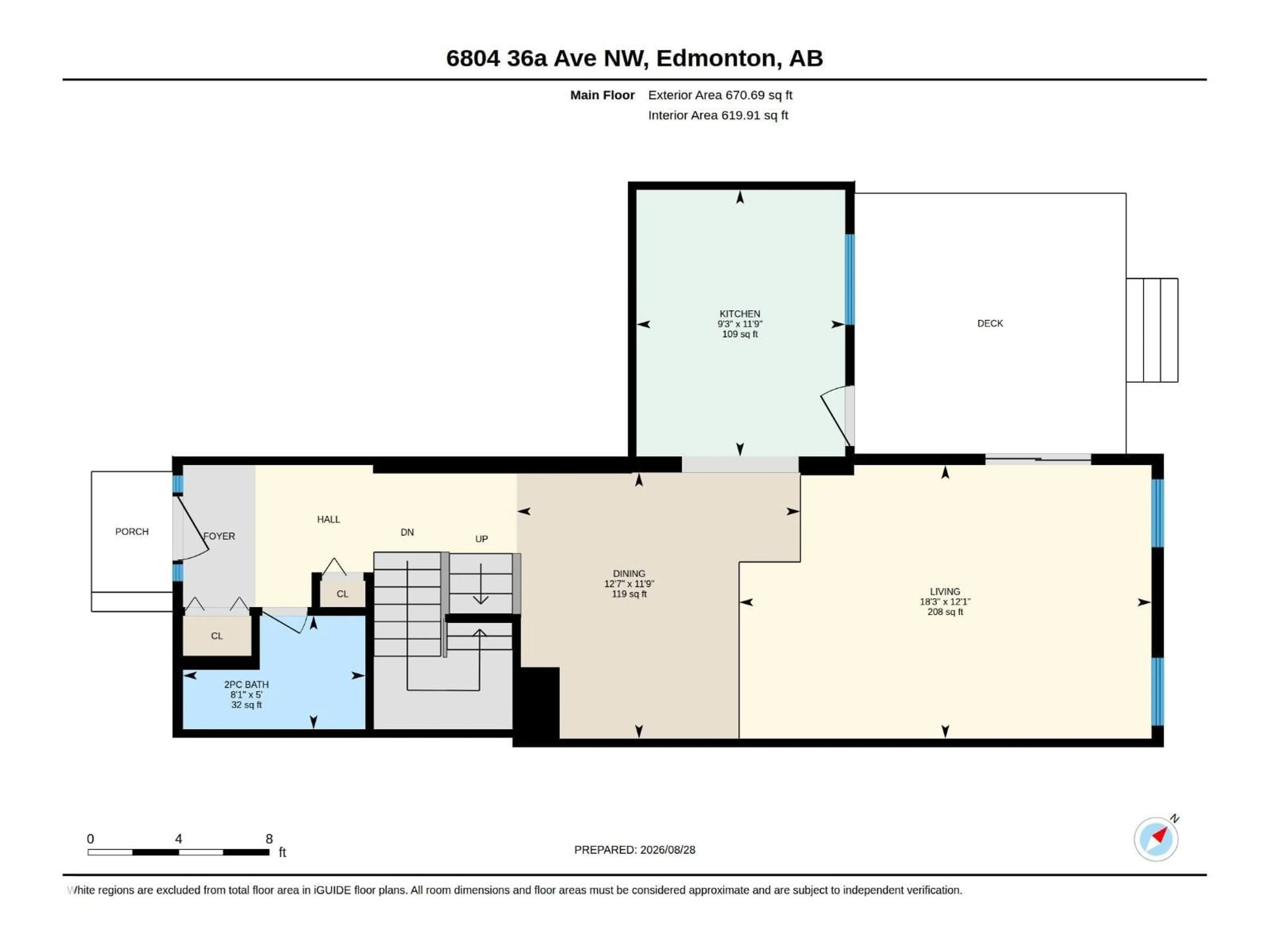 Floor plan for 6804 36A AV, Edmonton Alberta T6K1S3