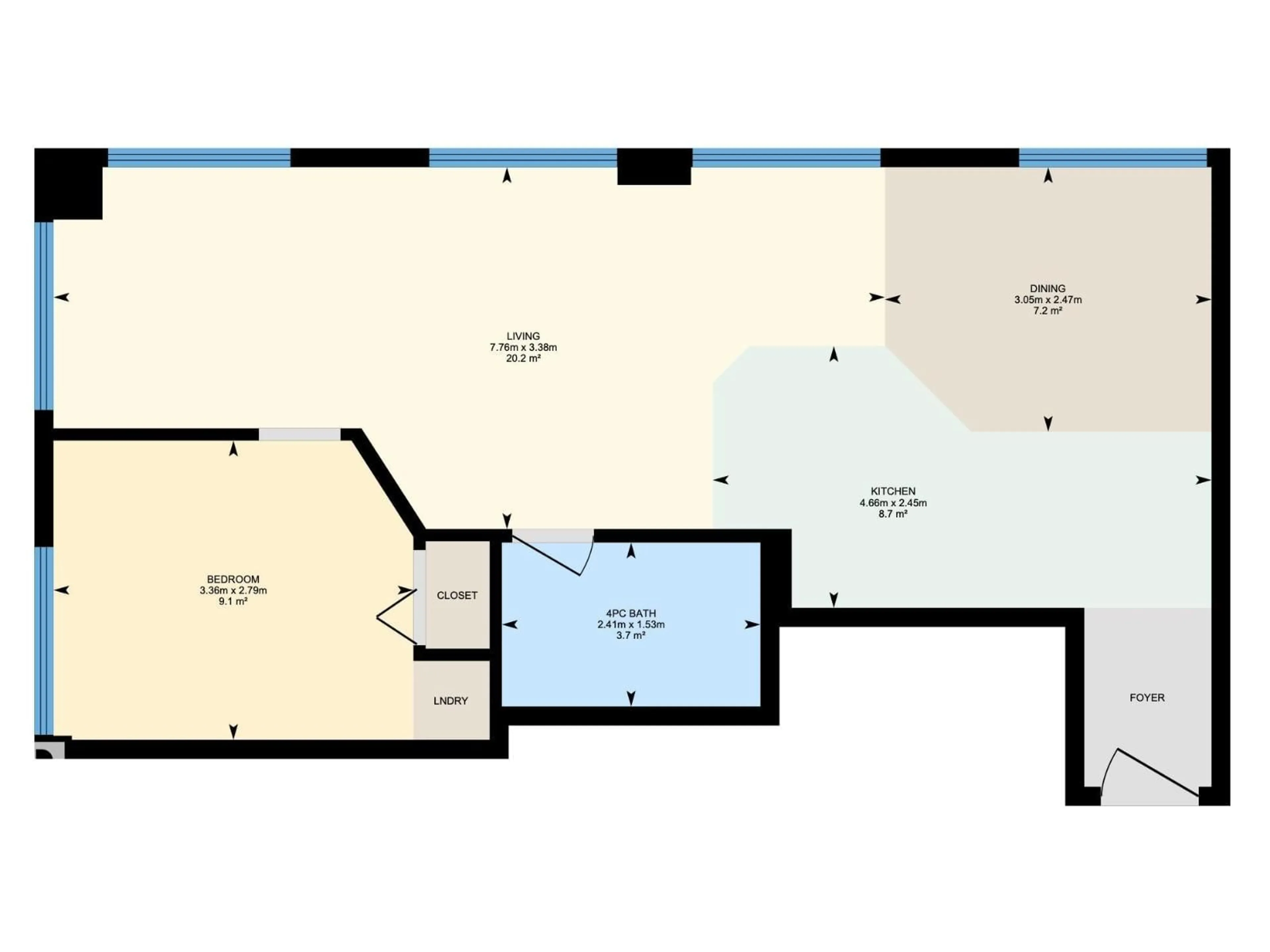 Floor plan for #1409 - 10024 JASPER AV, Edmonton Alberta T5J1R9