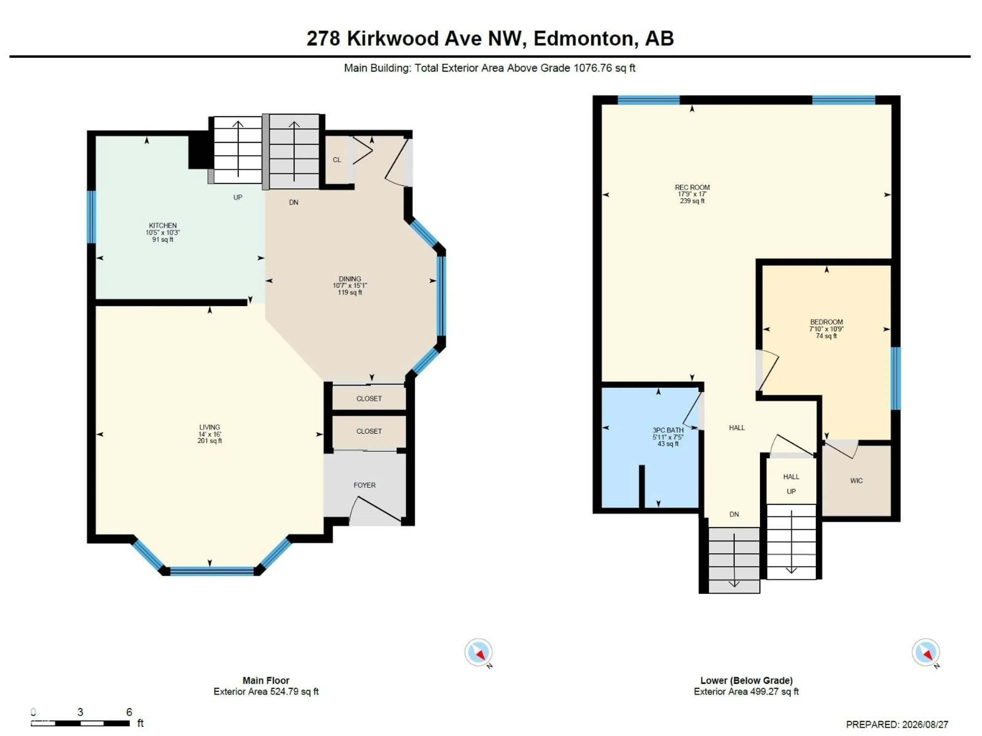 Floor plan for 278 KIRKWOOD AV, Edmonton Alberta T6L5A8