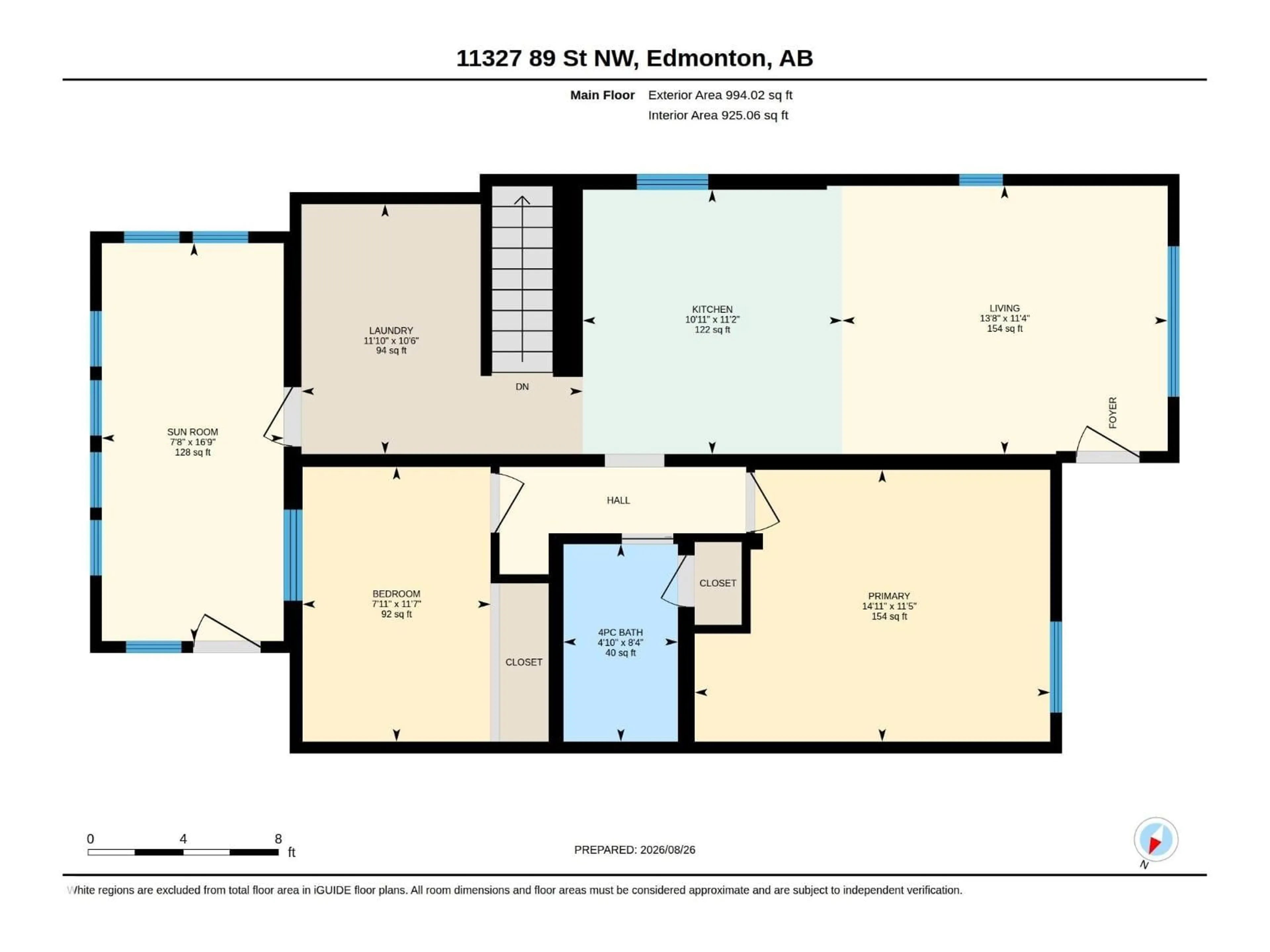 Floor plan for NW - 11327 89 ST, Edmonton Alberta T5B3T5