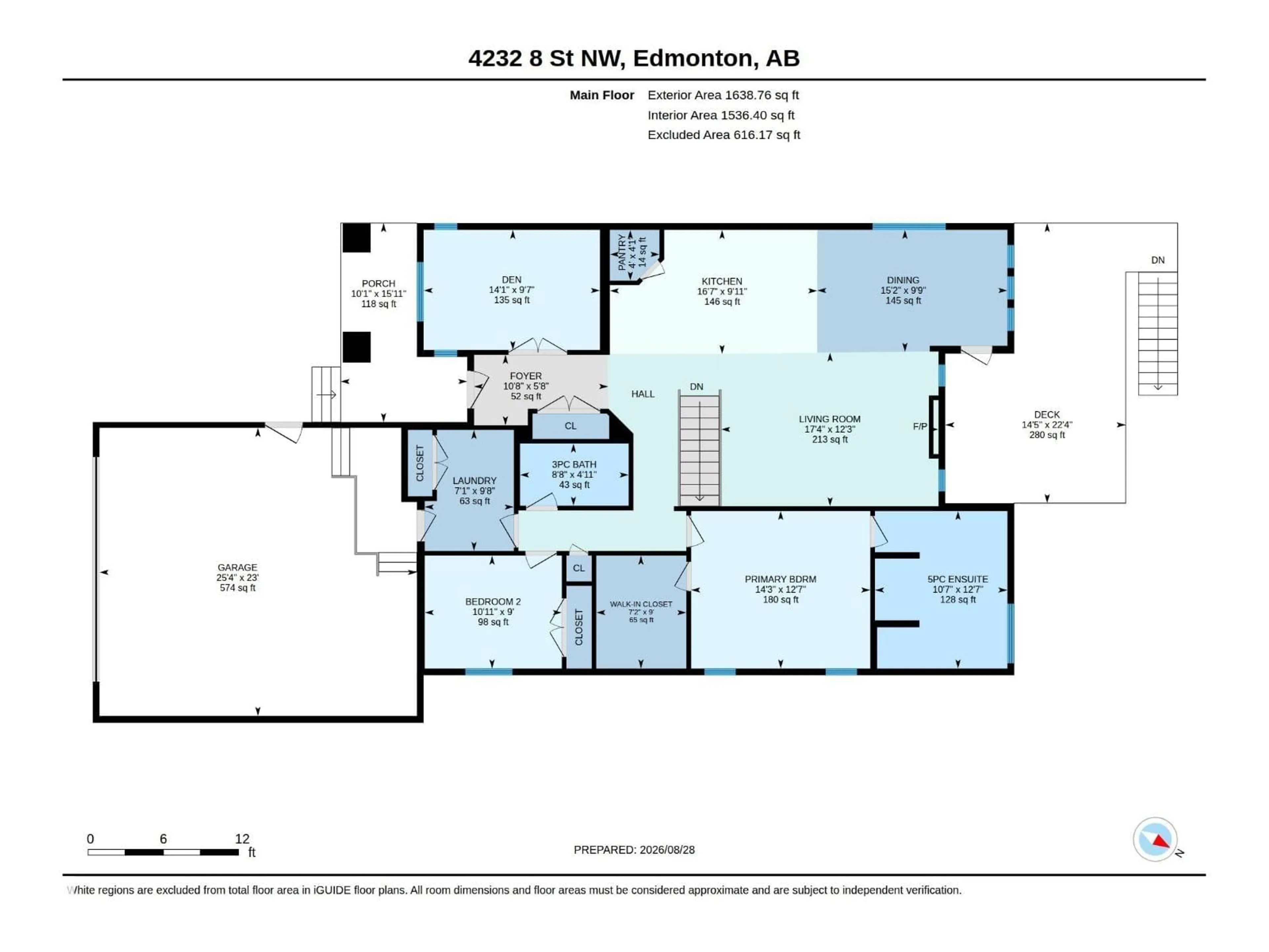 Floor plan for 4232 8 ST, Edmonton Alberta T6T0W7