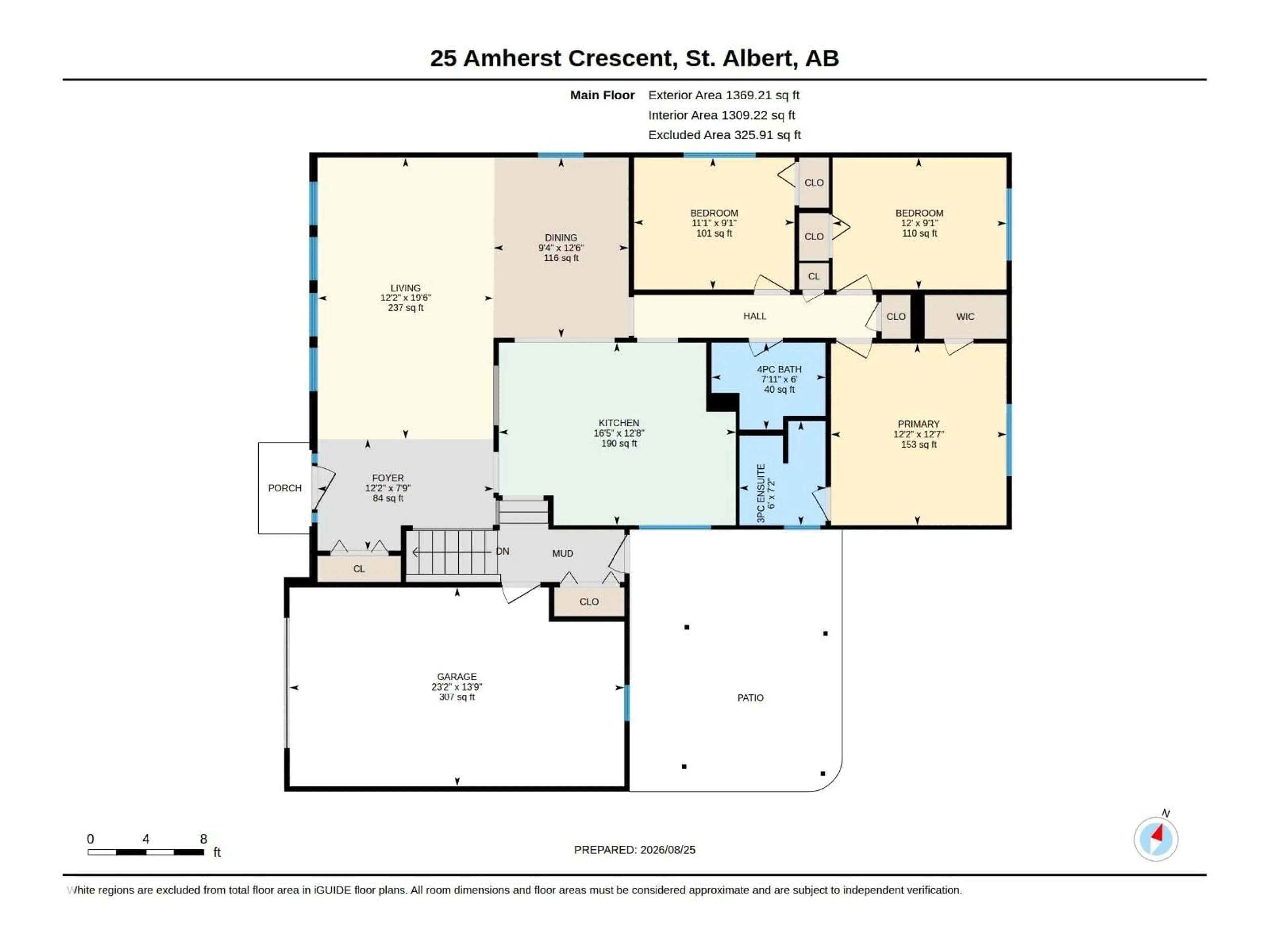 Floor plan for 25 AMHERST CR, St. Albert Alberta T8N2P7