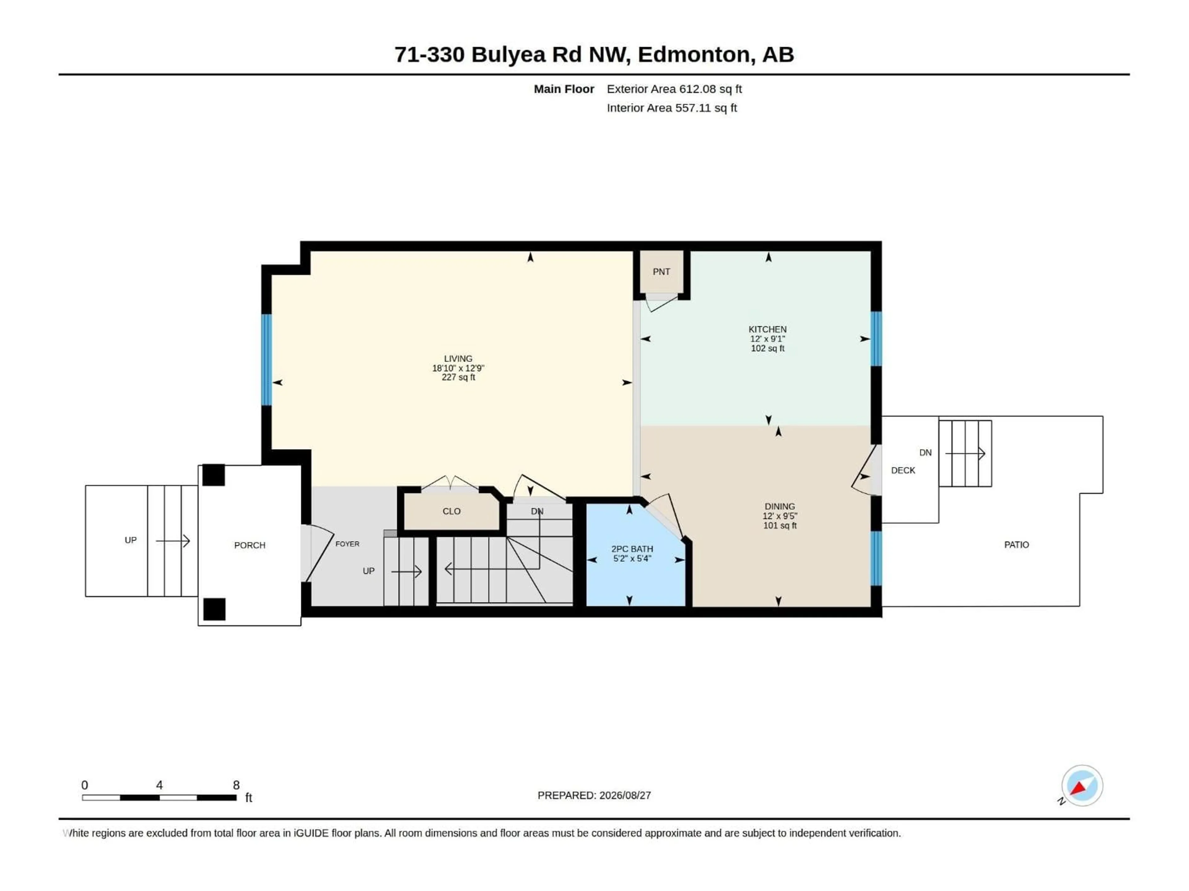 Floor plan for #71 - 330 BULYEA RD, Edmonton Alberta T6R0W8