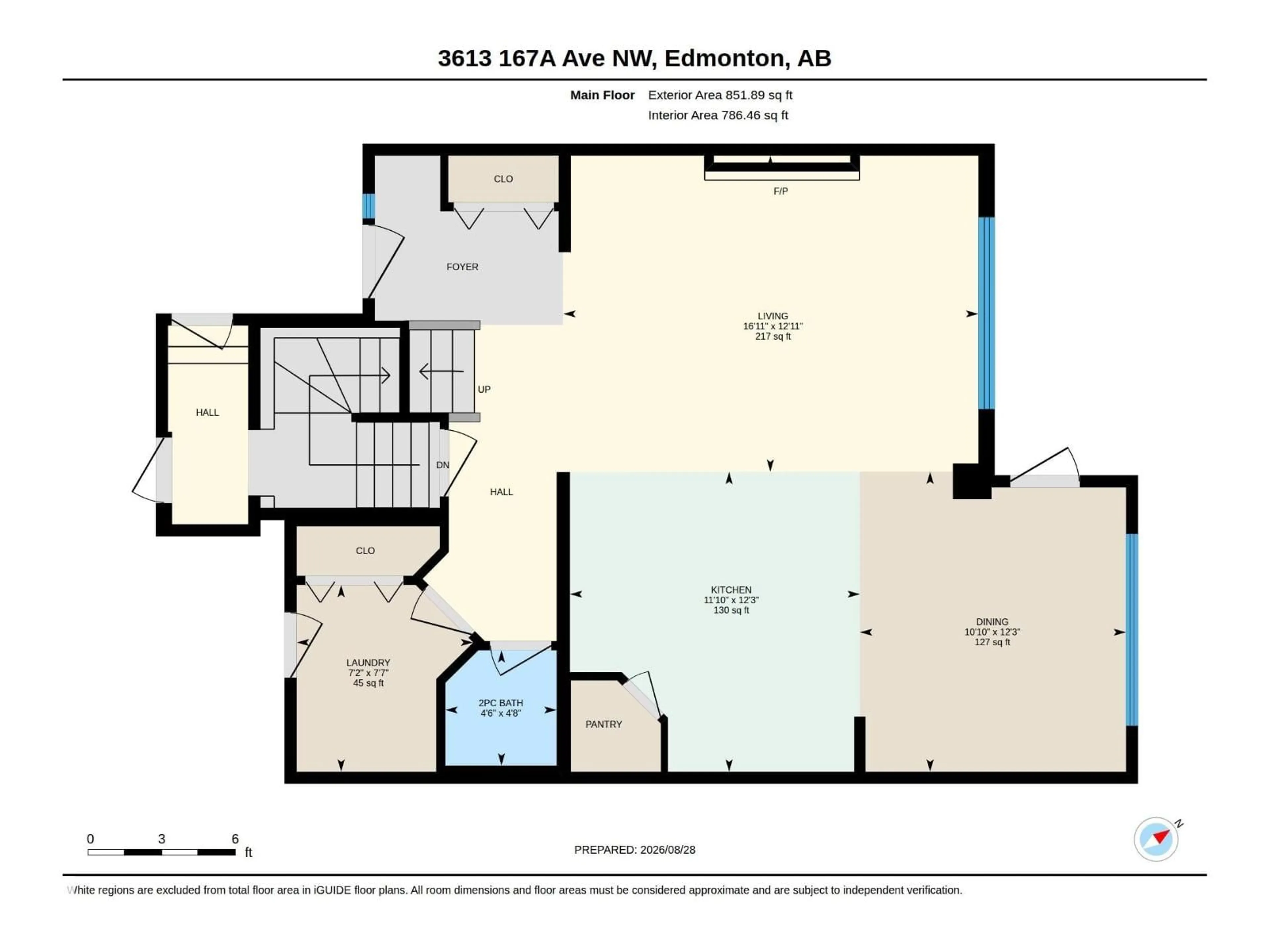 Floor plan for 3613 167A AV, Edmonton Alberta T5Y0X6