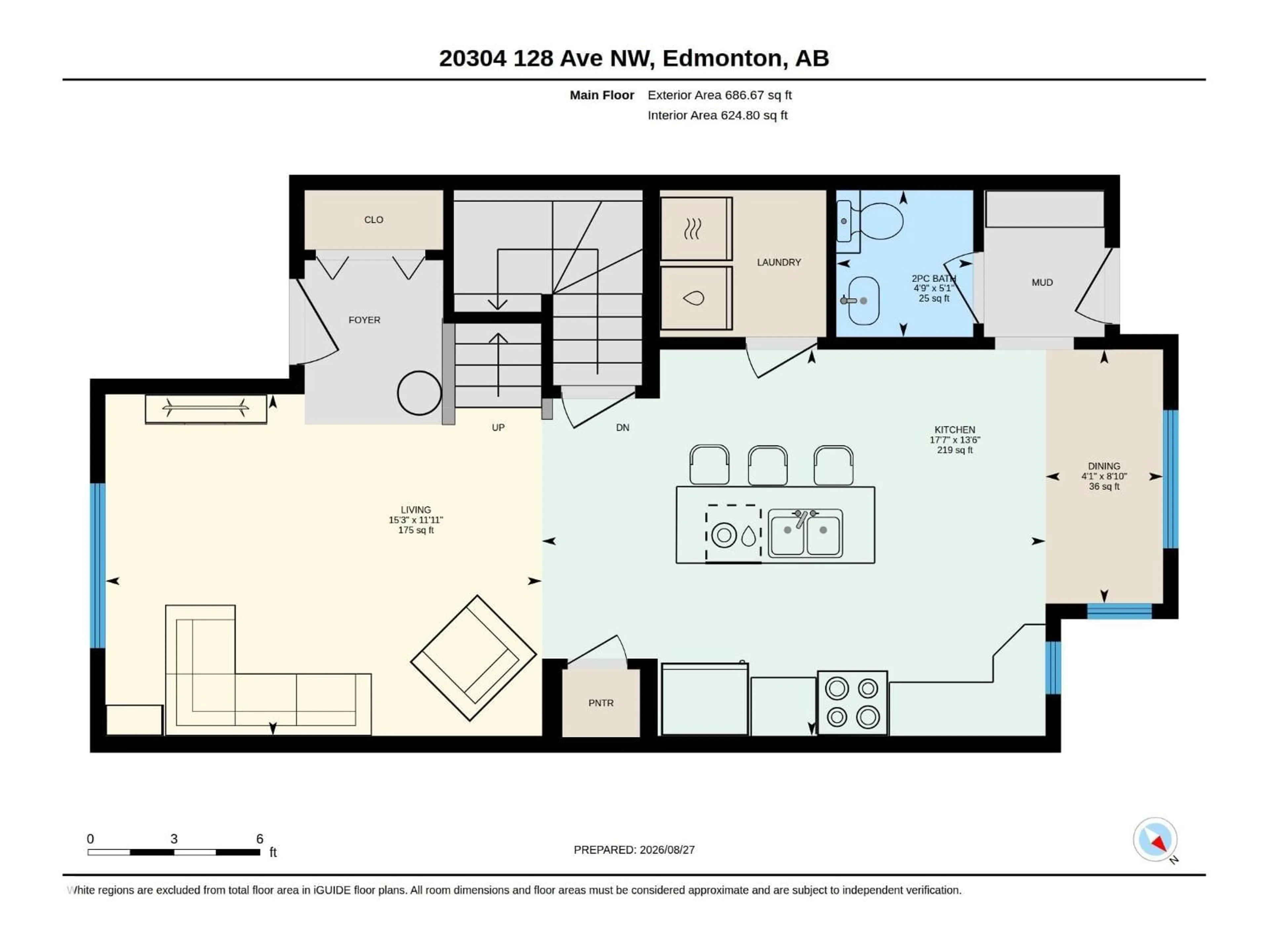 Floor plan for 20304 128 AV, Edmonton Alberta T5S0E7