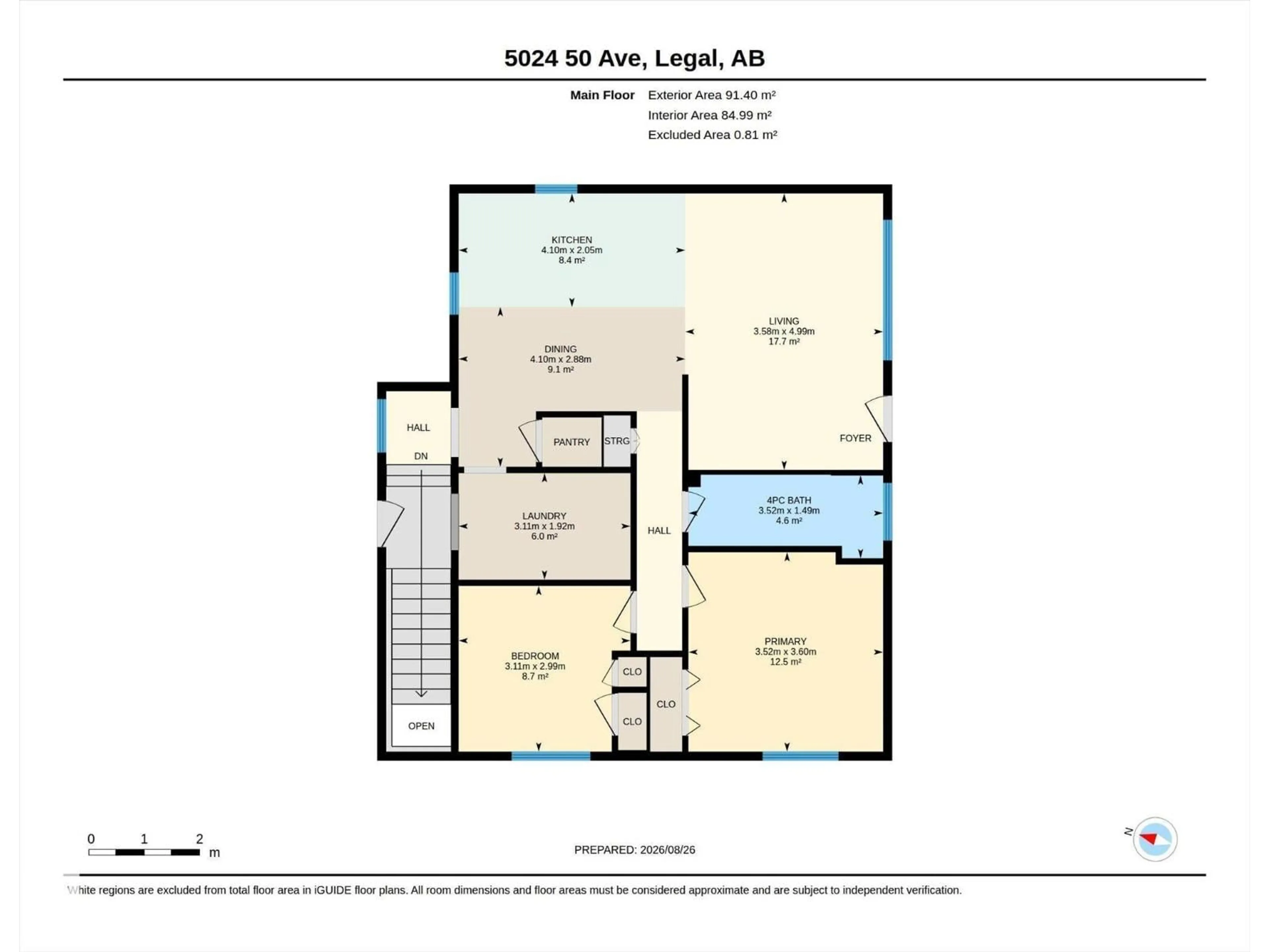 Floor plan for 5024 50 AV, Legal Alberta T0G1L0