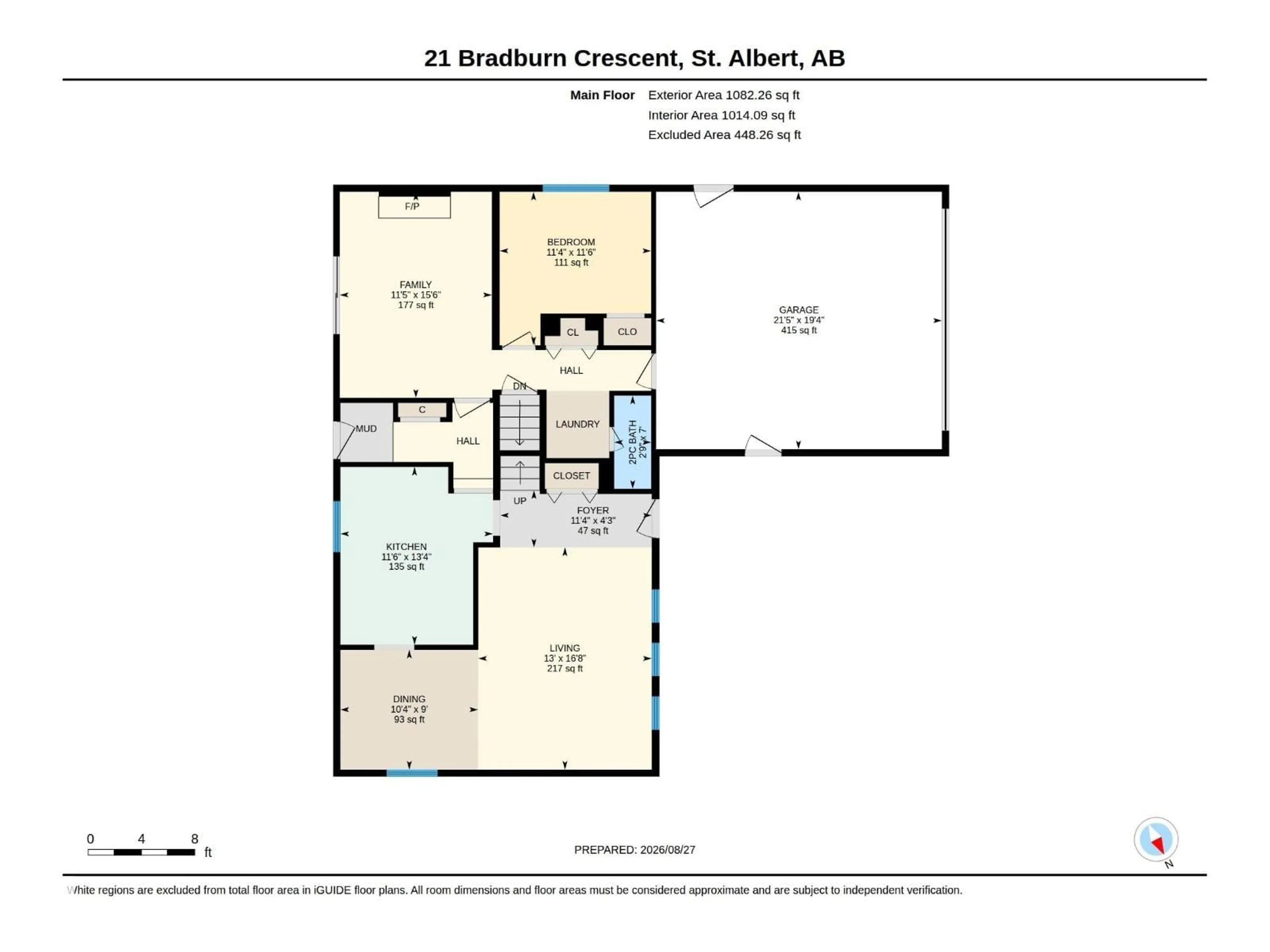 Floor plan for 21 BRADBURN CR, St. Albert Alberta T8N2J8