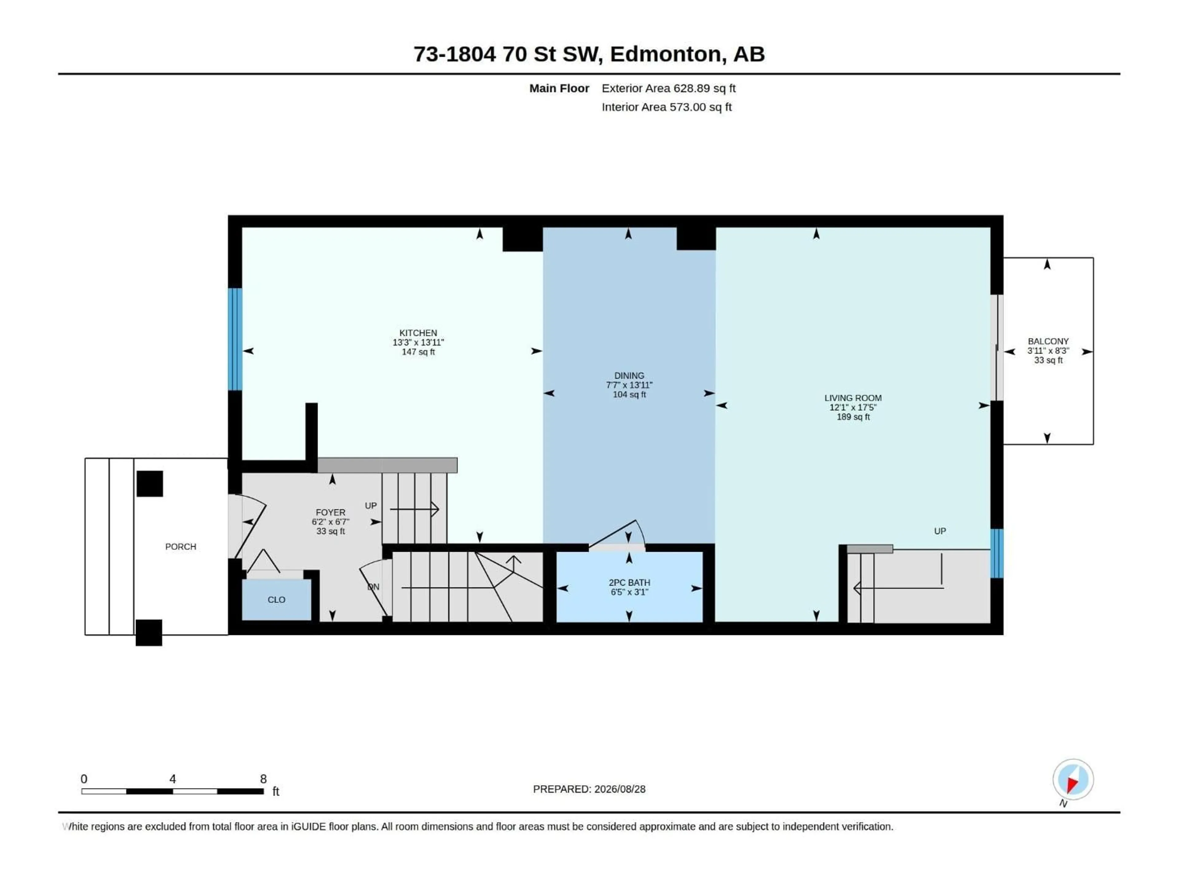 Floor plan for #73 - 1804 70 ST, Edmonton Alberta T6X0H4