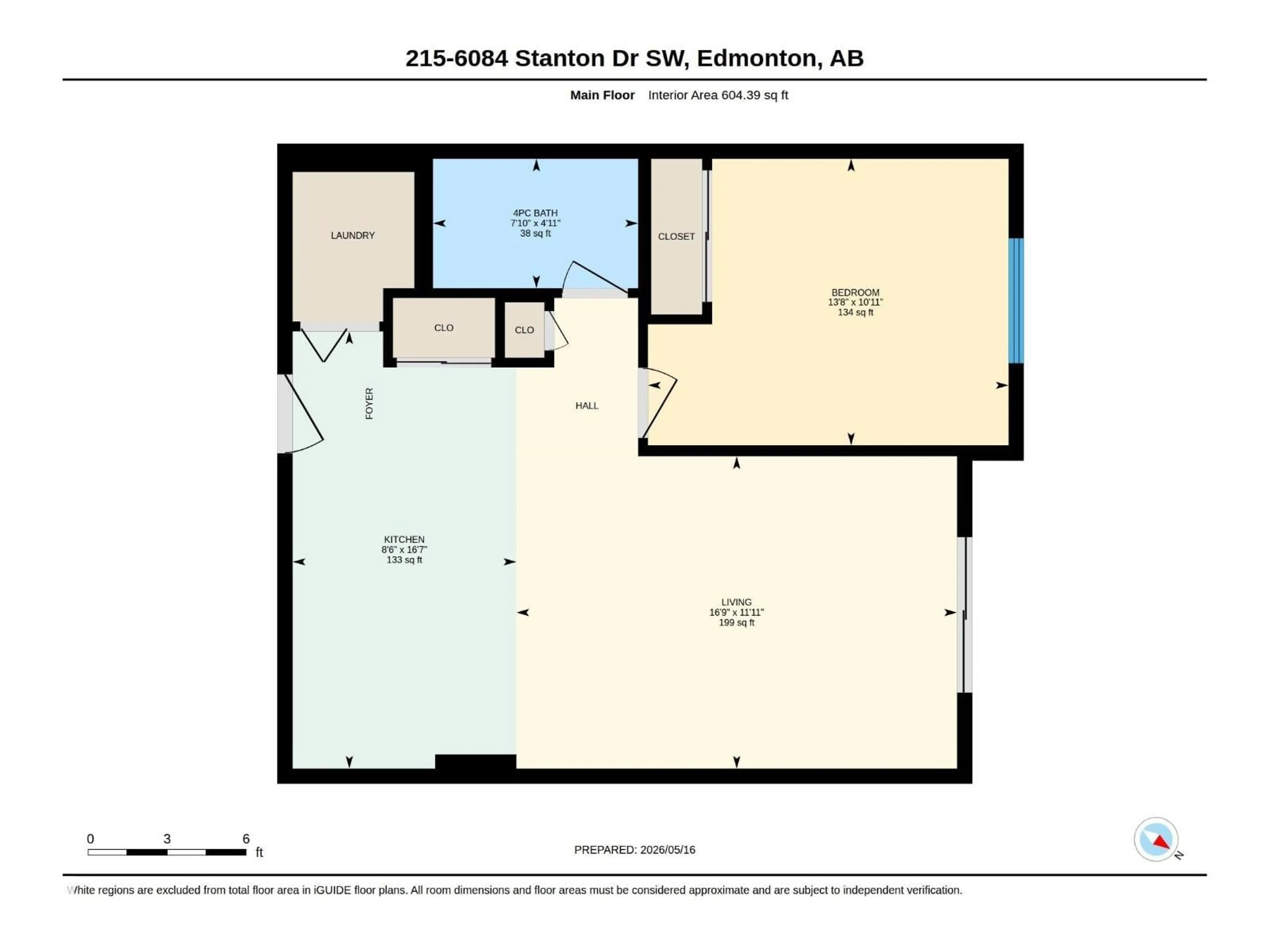 Floor plan for 215 - 6084 STANTON DR, Edmonton Alberta T6X0Z4