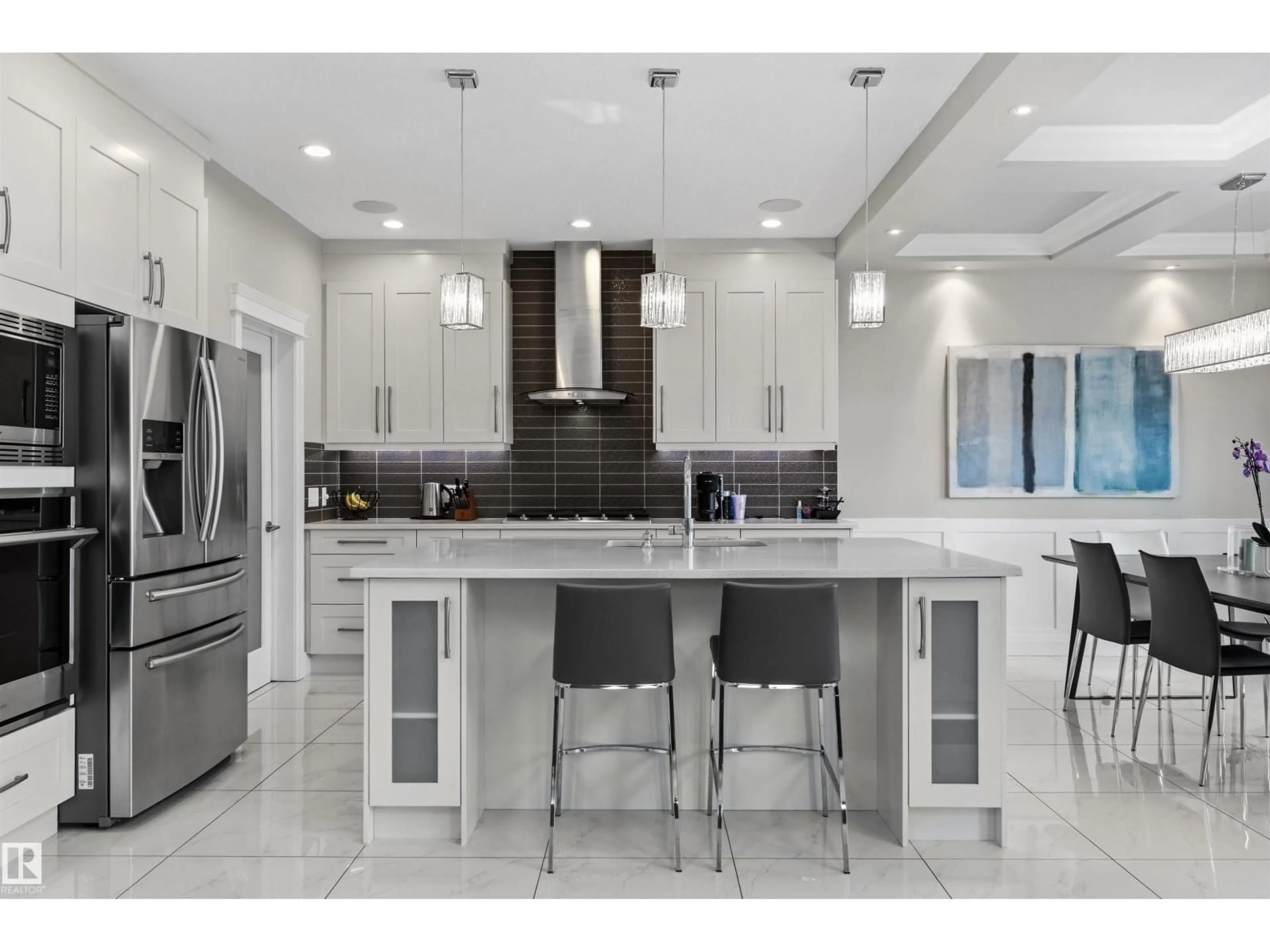 Contemporary kitchen, ceramic/tile floor for SW - 1715 163 ST, Edmonton Alberta T6W3P6