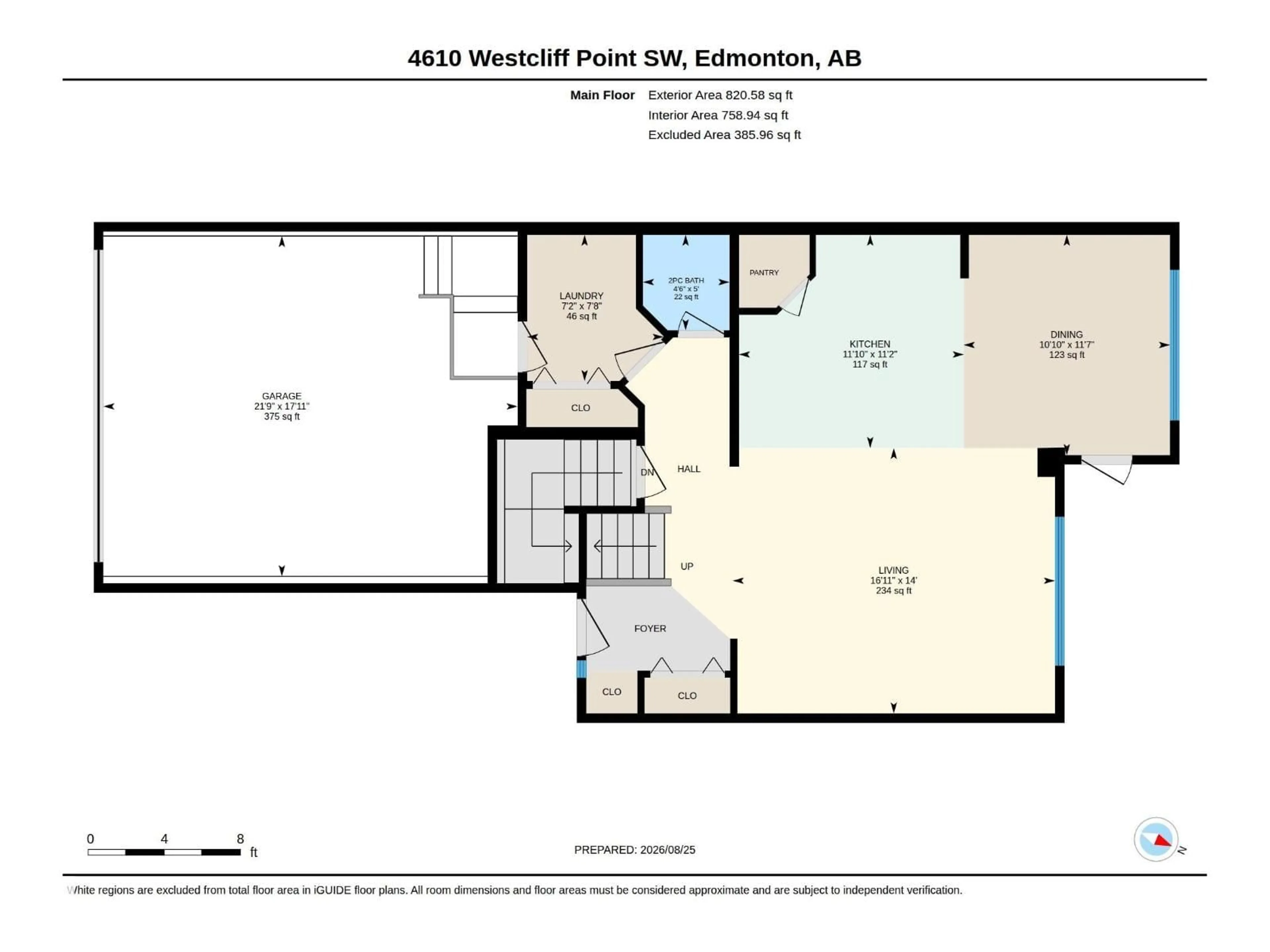 Floor plan for SW - 4610 WESTCLIFF PT, Edmonton Alberta T6W2S9