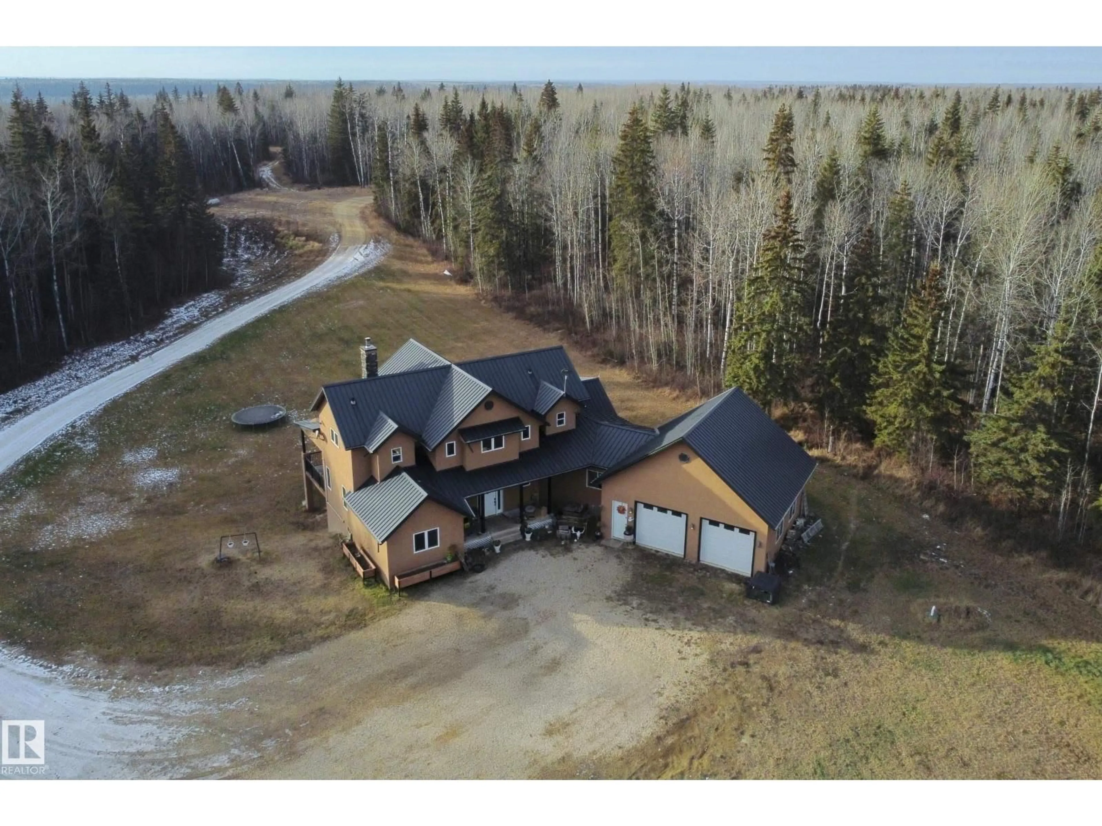 A pic from outside/outdoor area/front of a property/back of a property/a pic from drone, building for 33 - 62 RNG RD HWY, Rural Woodlands County Alberta T0G1A0