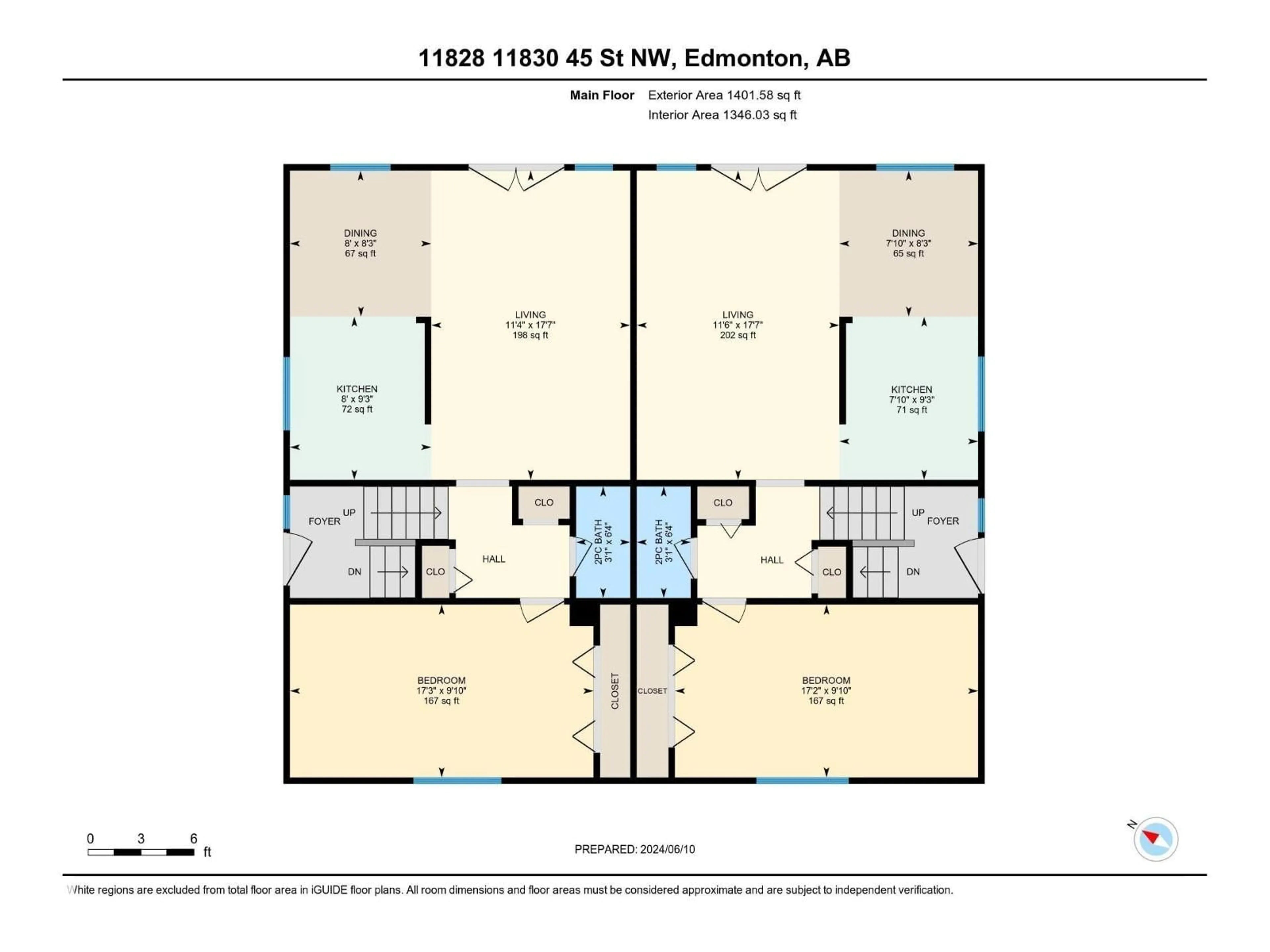 Floor plan for NW - 11828 & 11830 45 ST, Edmonton Alberta T5W2T4