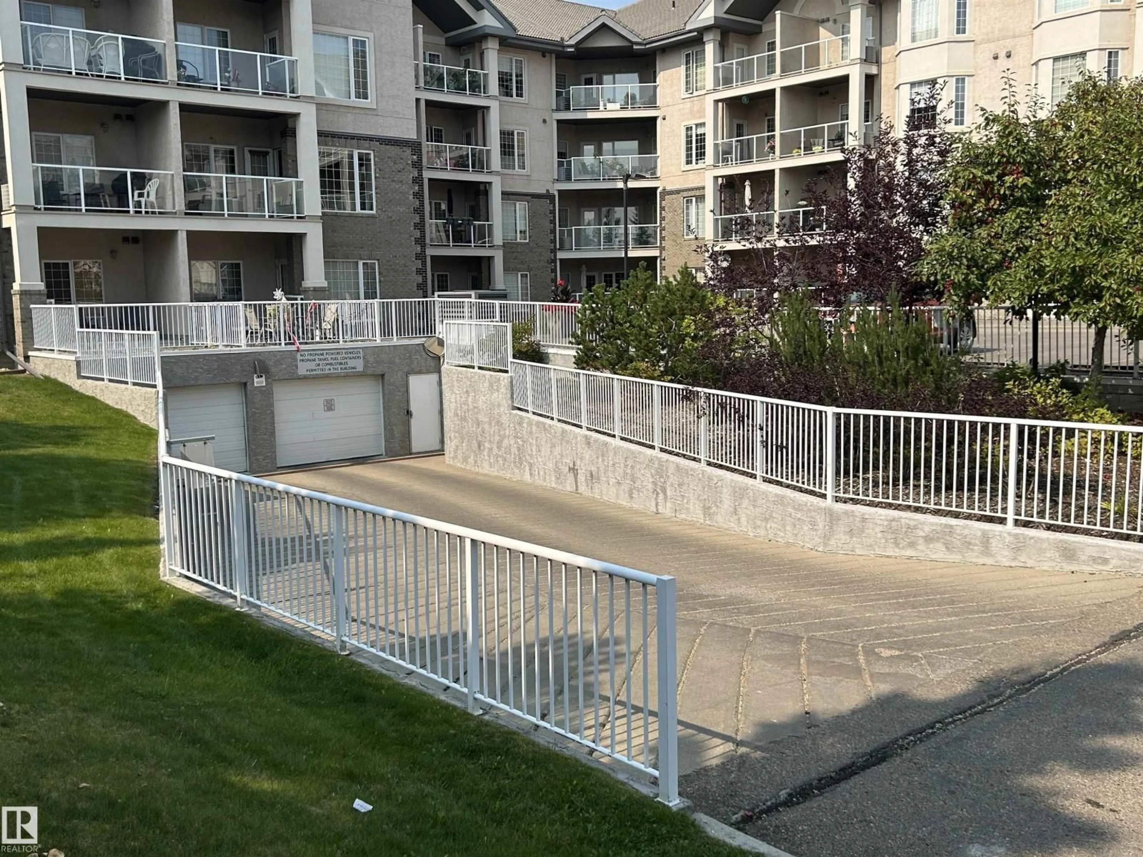 Patio, water/lake/river/ocean view for 401 - 612 111 ST, Edmonton Alberta T6W1R9