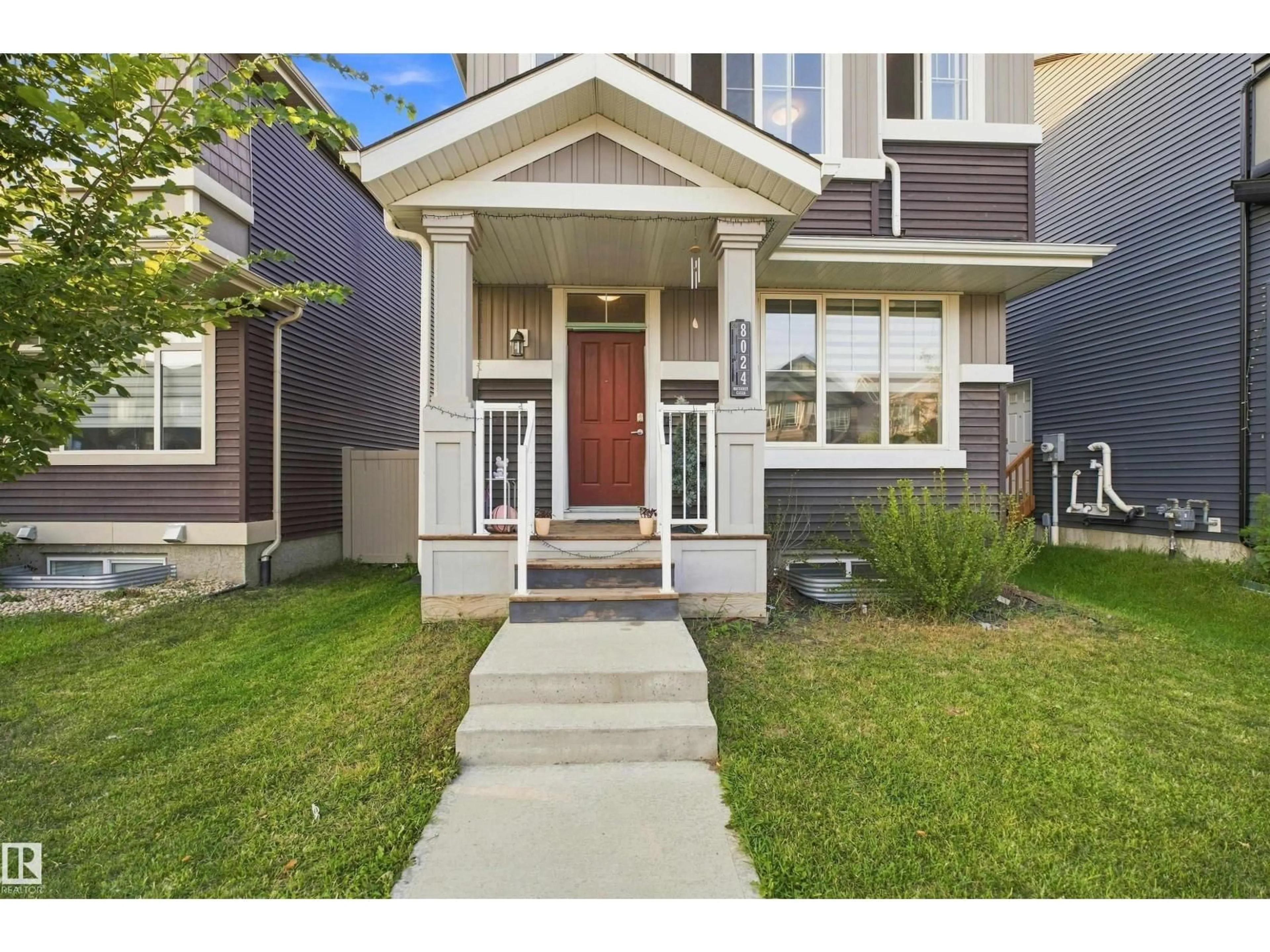 Home with vinyl exterior material, street for SW - 8024 ORCHARDS GREEN GR, Edmonton Alberta T6X2L5