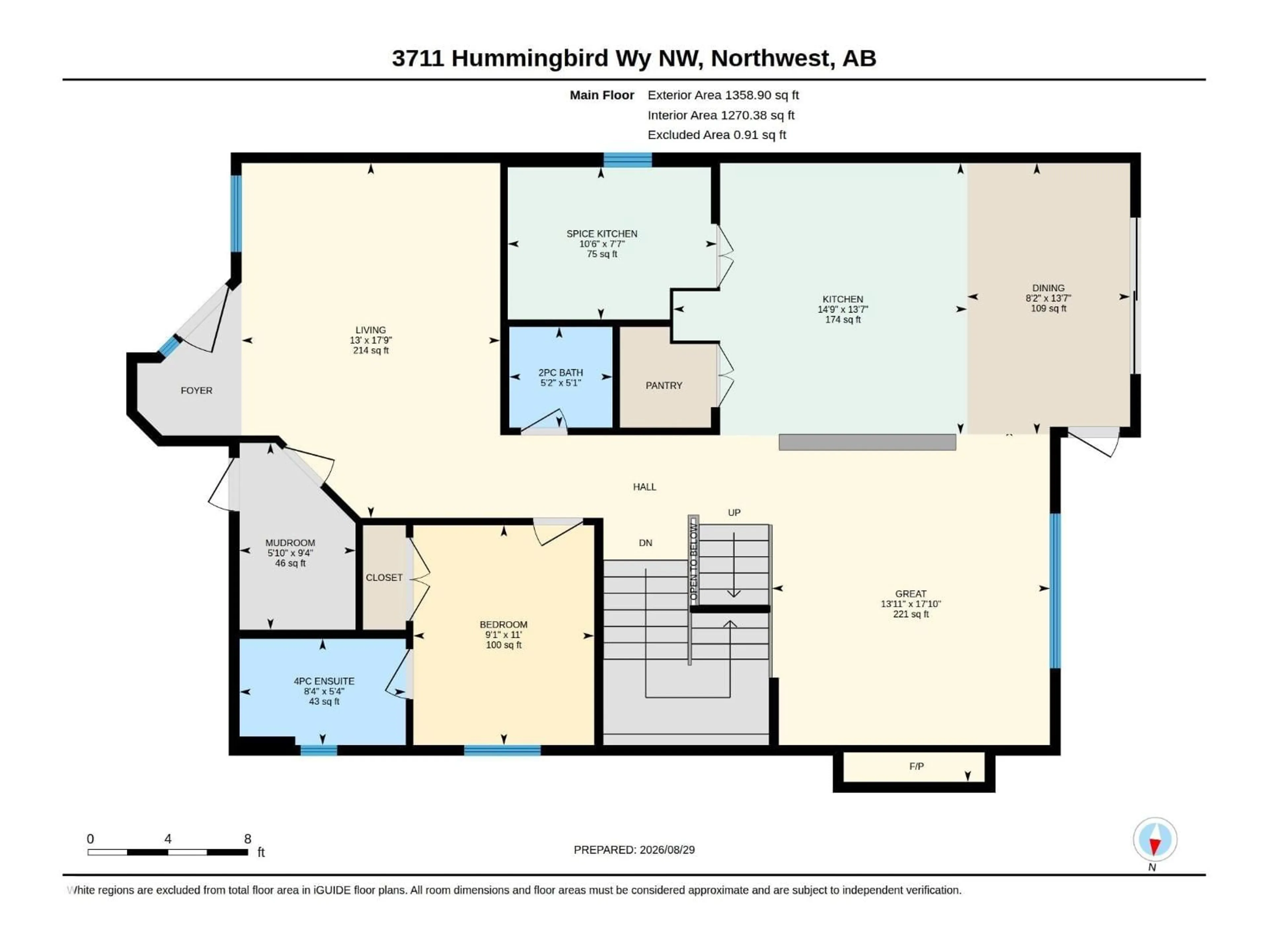 Floor plan for 3711 HUMMINGBIRD WY, Edmonton Alberta T5S0M9