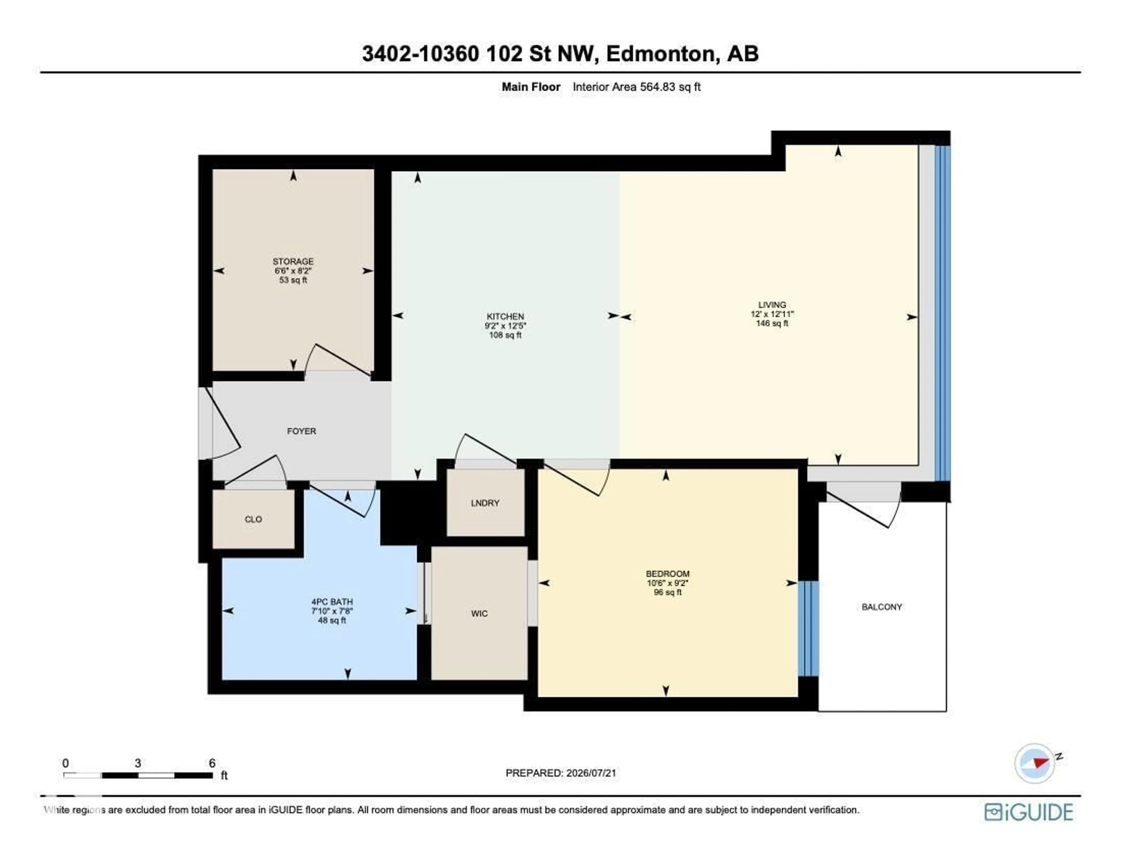 Floor plan for 10360 NW - 3402 102 ST, Edmonton Alberta T5J0K6