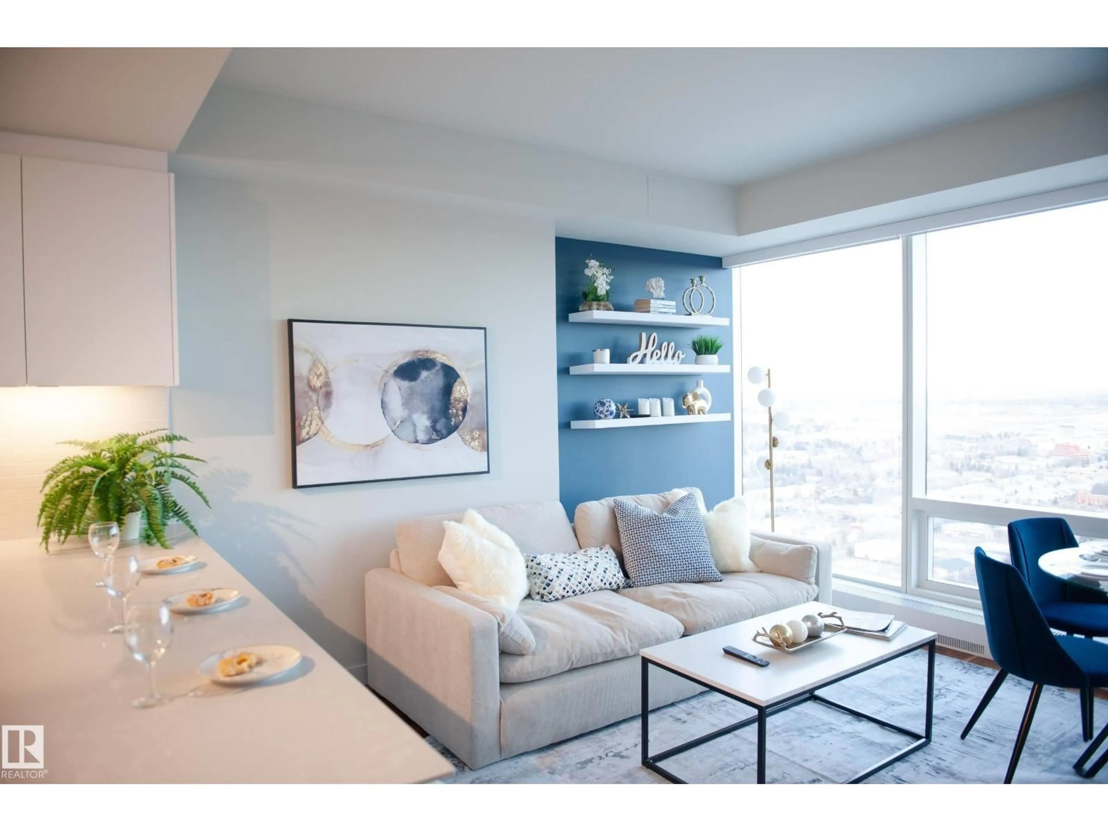 Living room with furniture, unknown for 10360 NW - 3402 102 ST, Edmonton Alberta T5J0K6