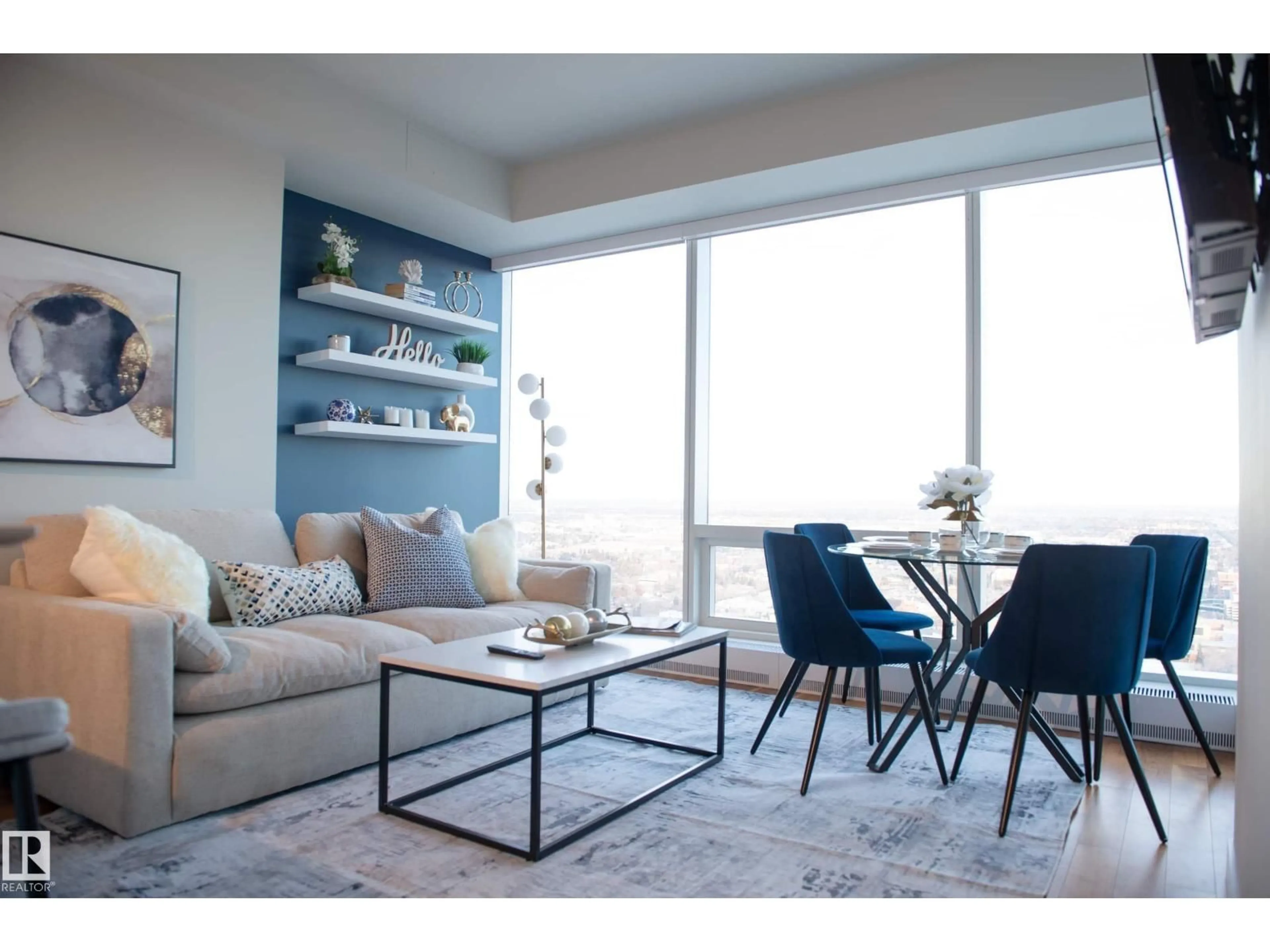 Living room with furniture, unknown for 10360 NW - 3402 102 ST, Edmonton Alberta T5J0K6