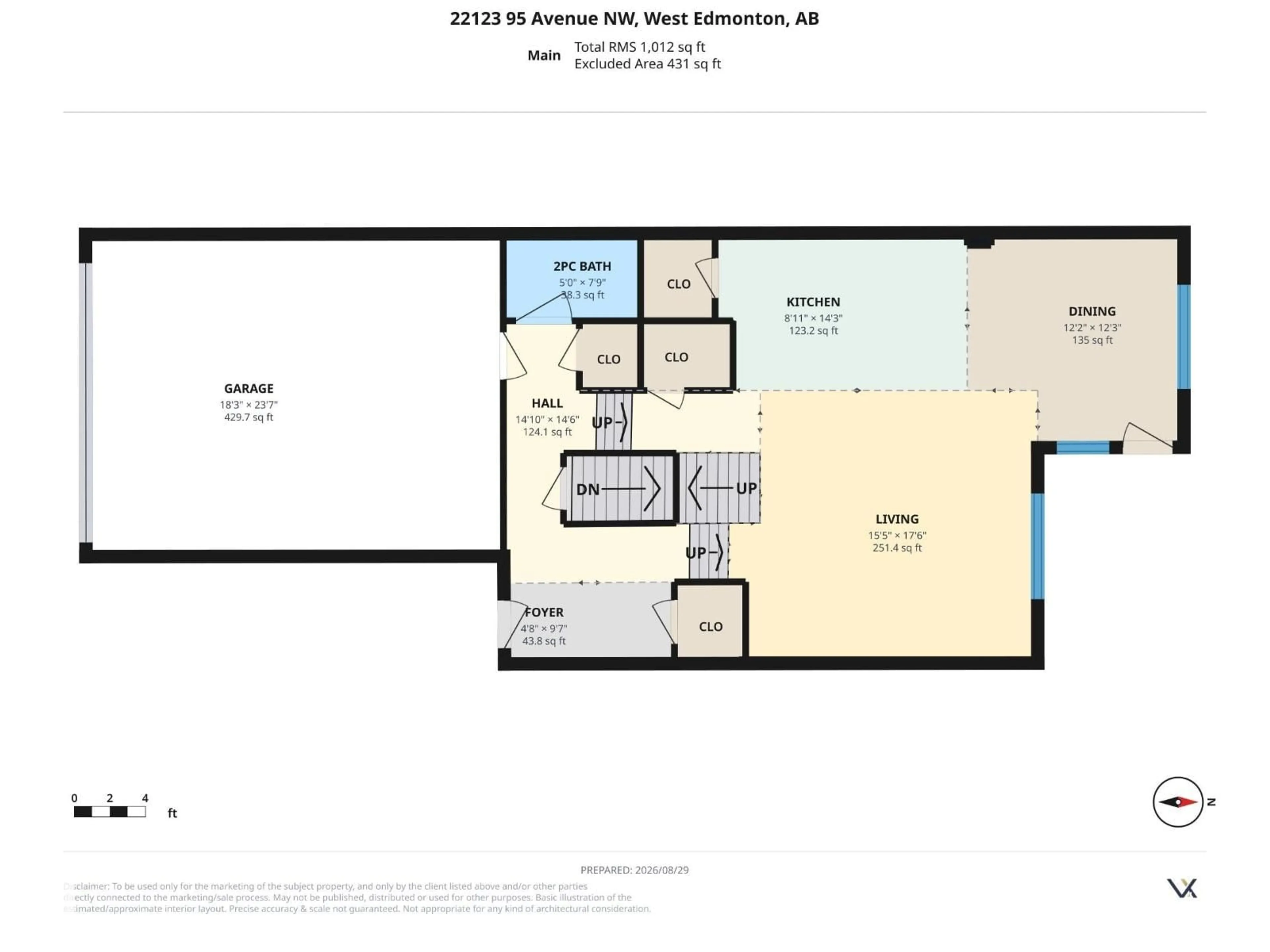 Floor plan for 22123 95 AV, Edmonton Alberta T5T4N3