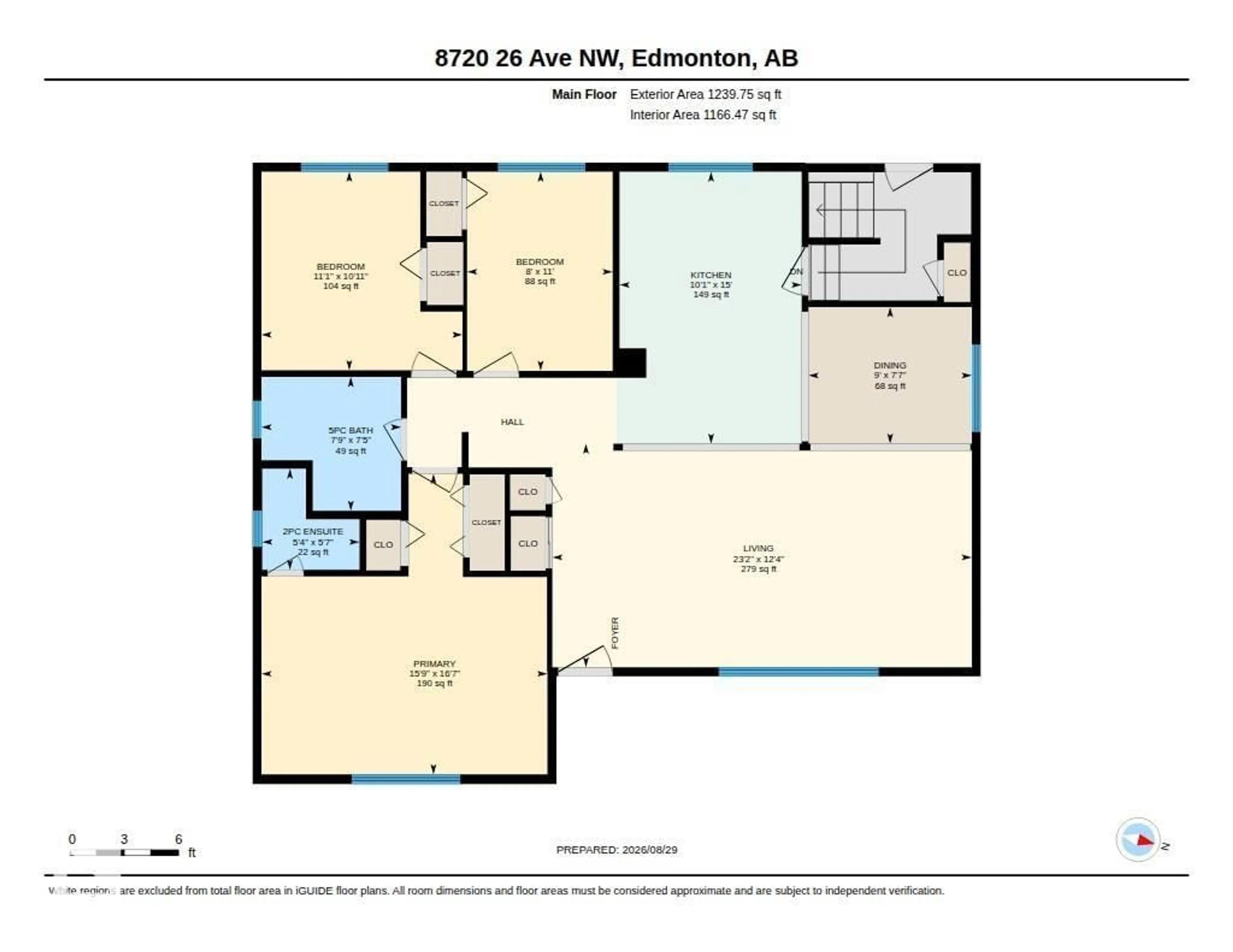 Floor plan for 8720 26 AV, Edmonton Alberta T6K2X2