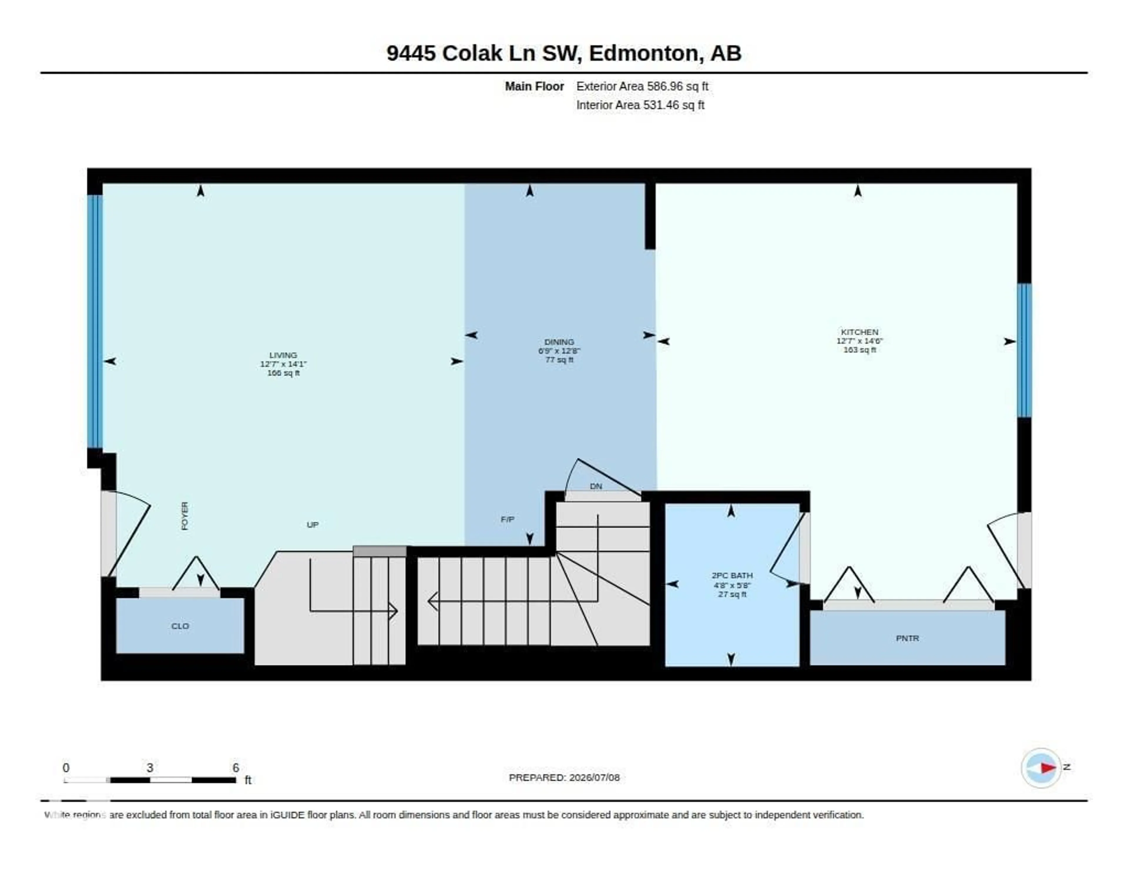 Floor plan for 9445 COLAK LN, Edmonton Alberta T6W5G7